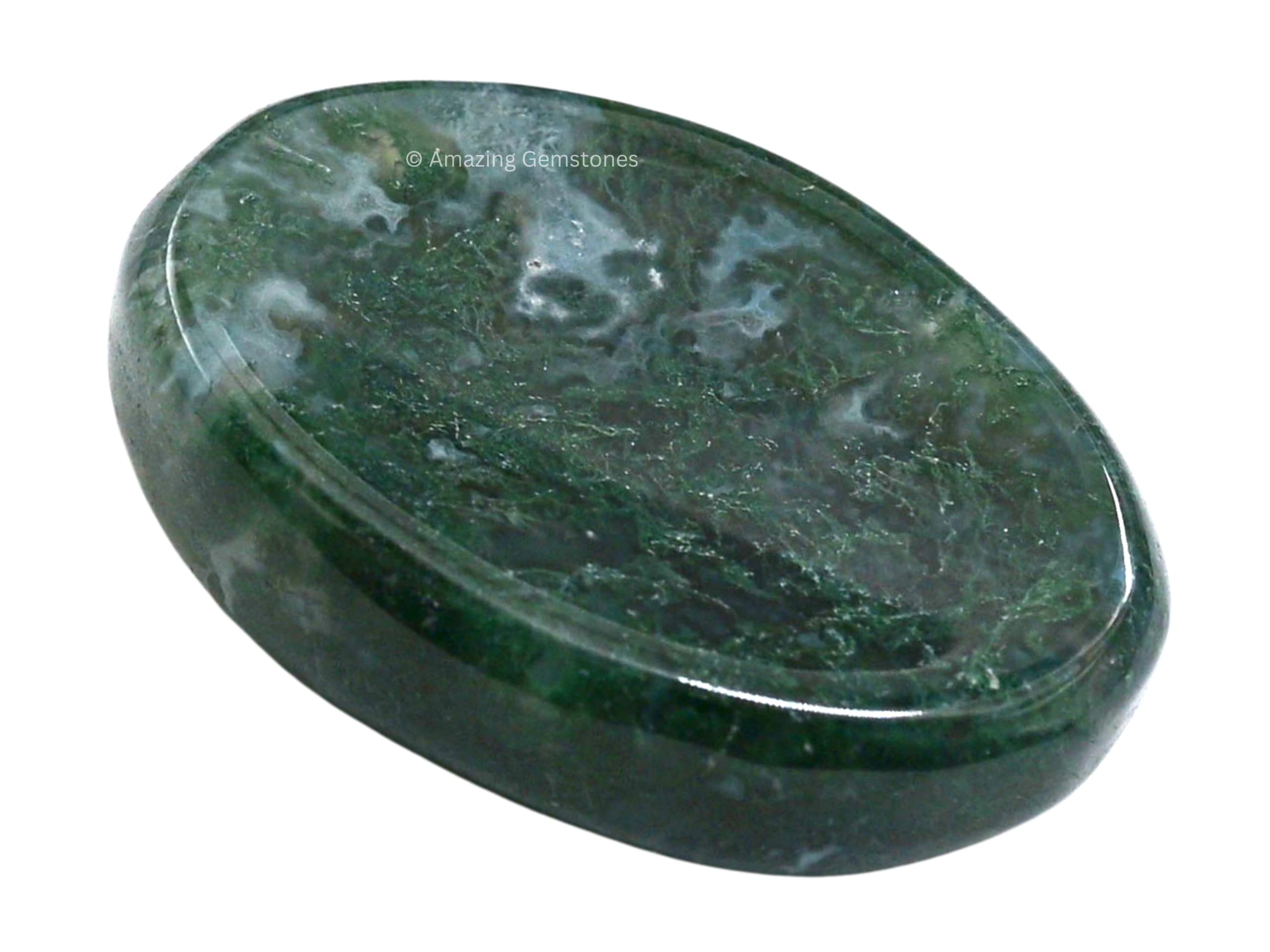 Amazing Gemstone Moss Agate, pierre-inquiétude; parfaite pour le calme en méditation.