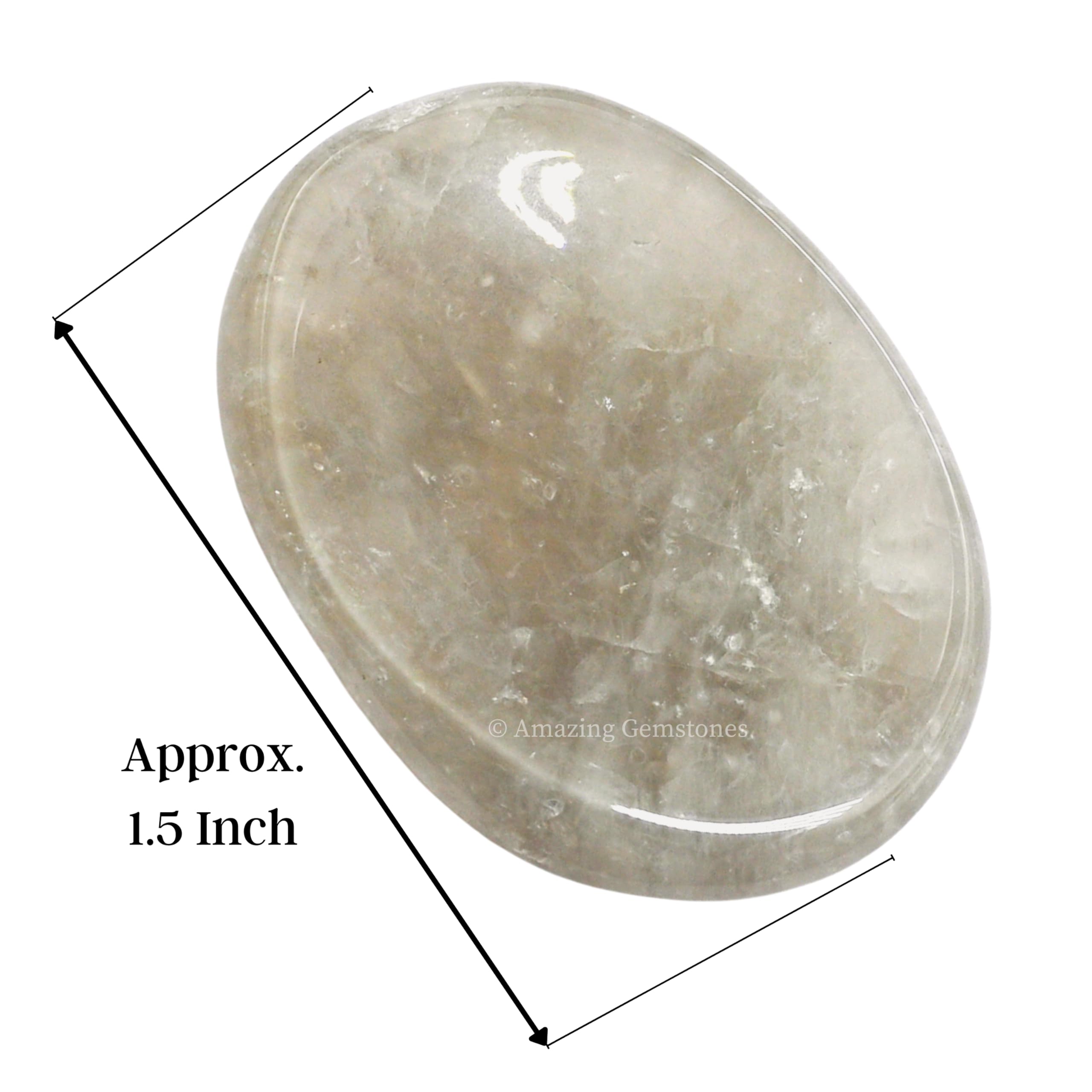Amazing Gemstone Pierre d'inquiétude en quartz fumé, pose méditation: accessoire tactile pour concentration et calme.