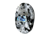 Amazing Gemstone – Motif beauté et énergie: pierre lune arc-en-ciel idéale pour la méditation.