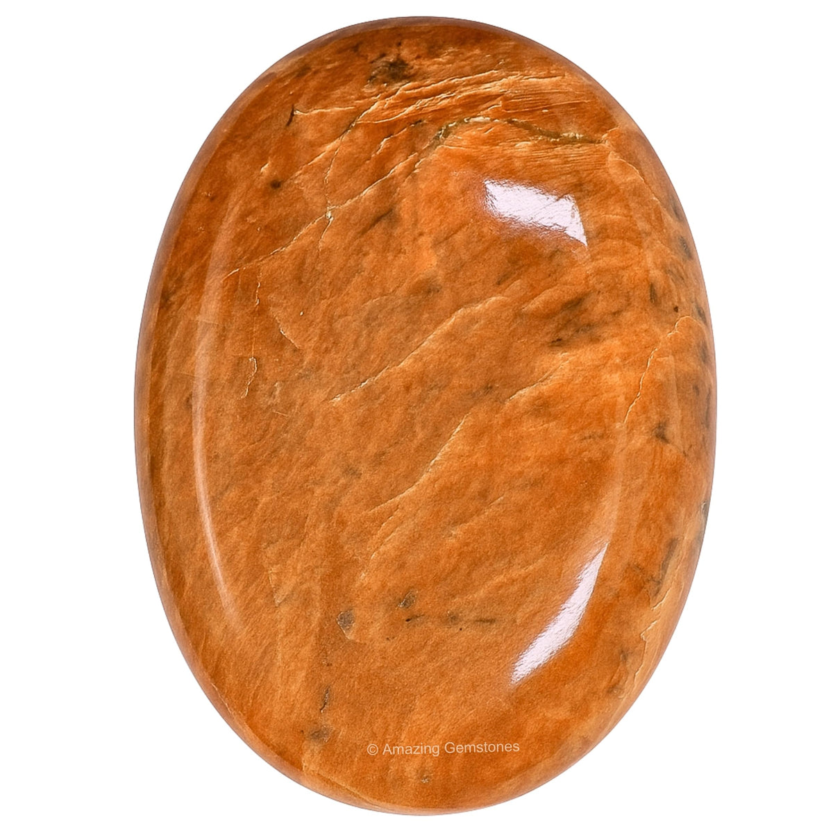 Amazing Gemstone pierre-lune-peche-paume, parfaite pour la méditation et l'apaisement.