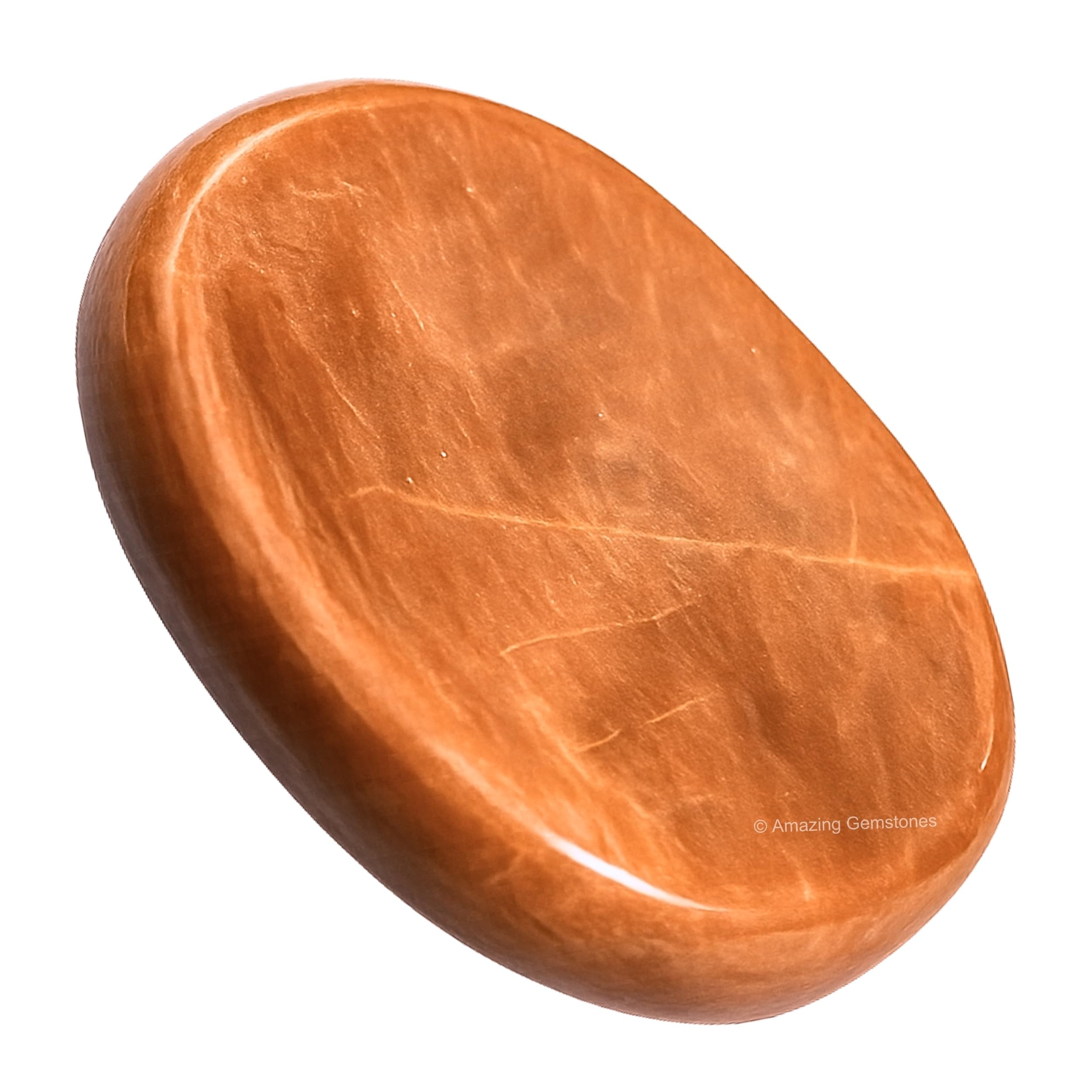 Amazing Gemstone: pierre lune peche pris en main pour meditation et calme.