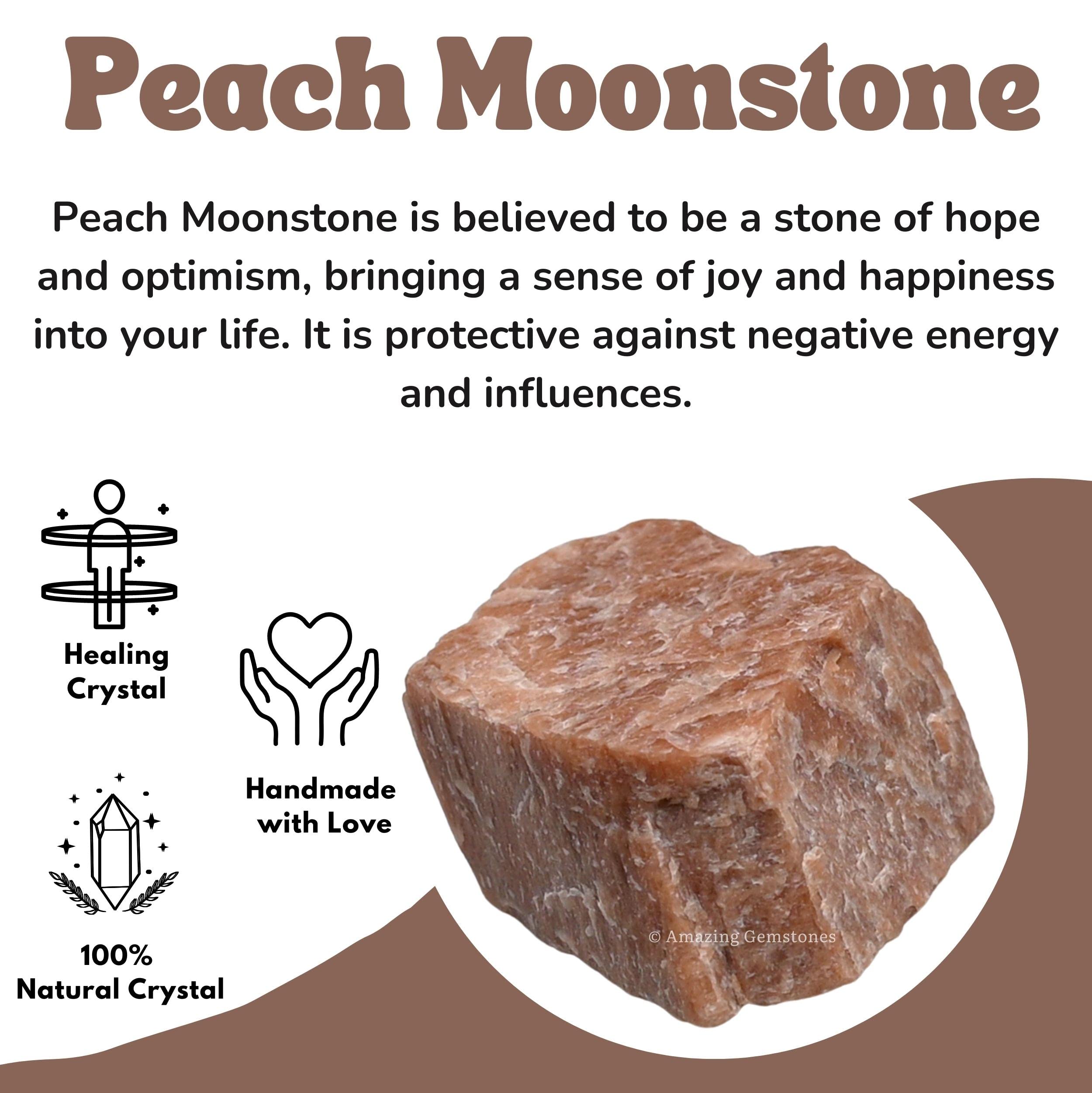 Amazing Gemstone – pierre-lune-peche-taille-brute: idéal pour les projets créatifs.