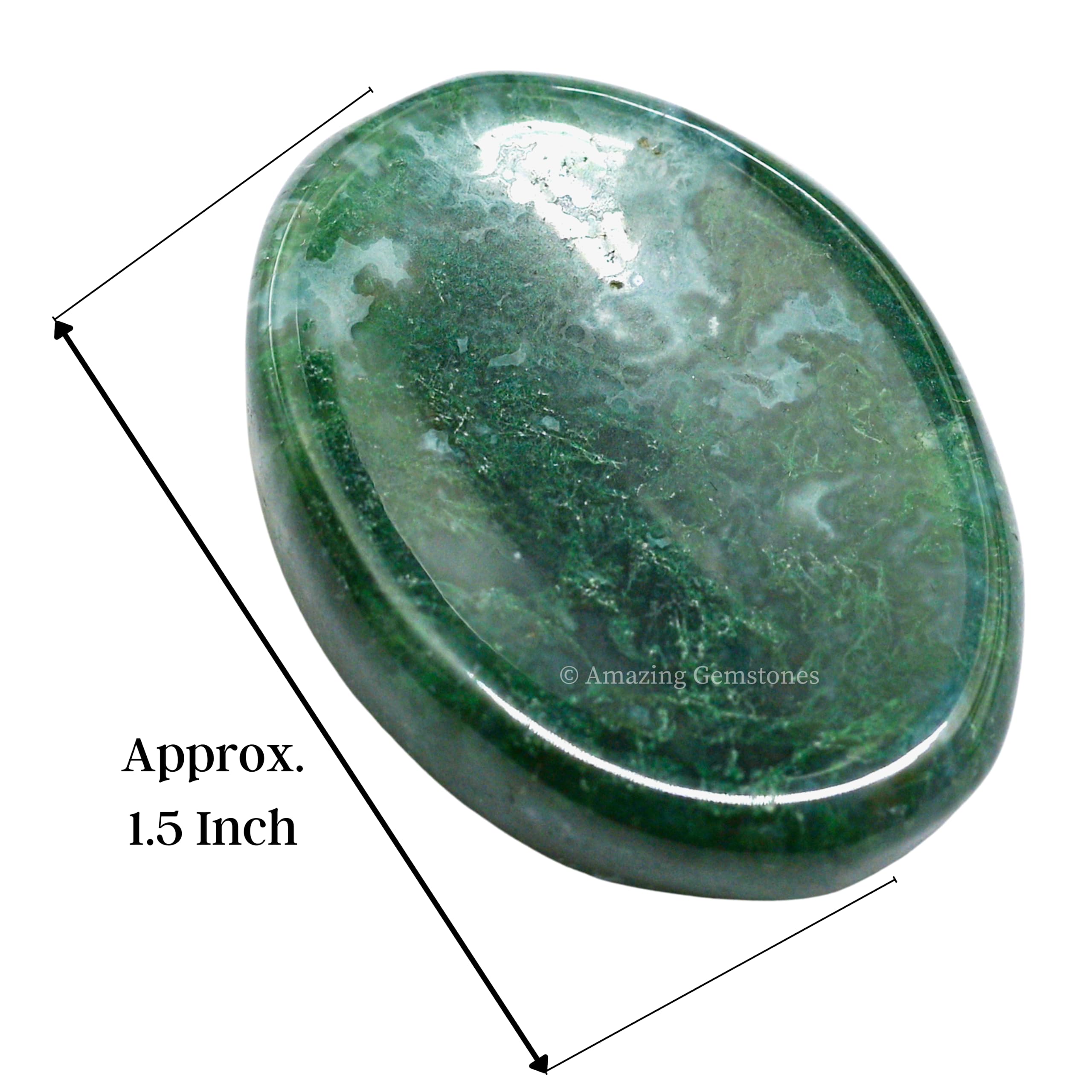 Amazing Gemstone Moss Agate, pierre-meditation: favorise la concentration pendant les séances.