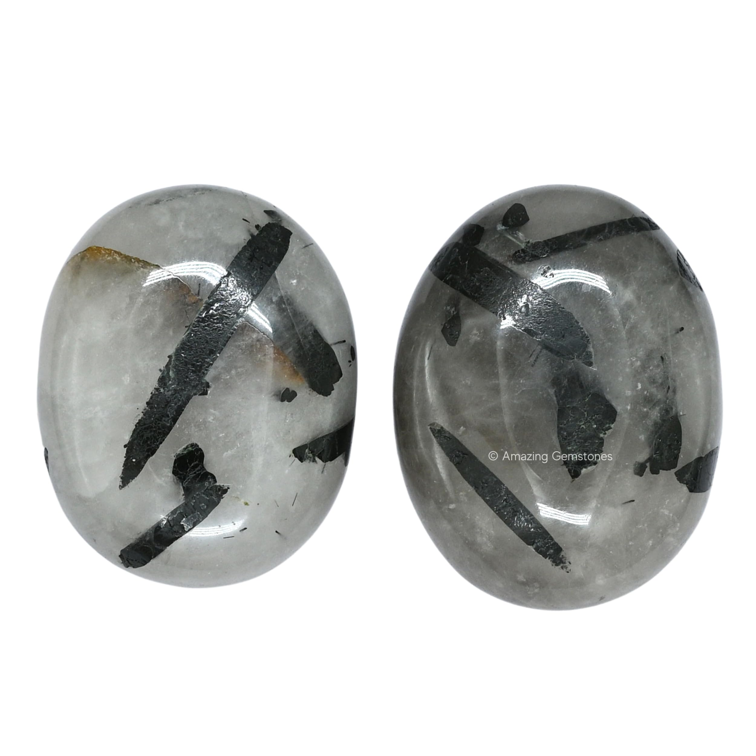 Amazing Gemstone – pierre palmaire quartz noir rutile, utilisée lors de sessions de respiration.