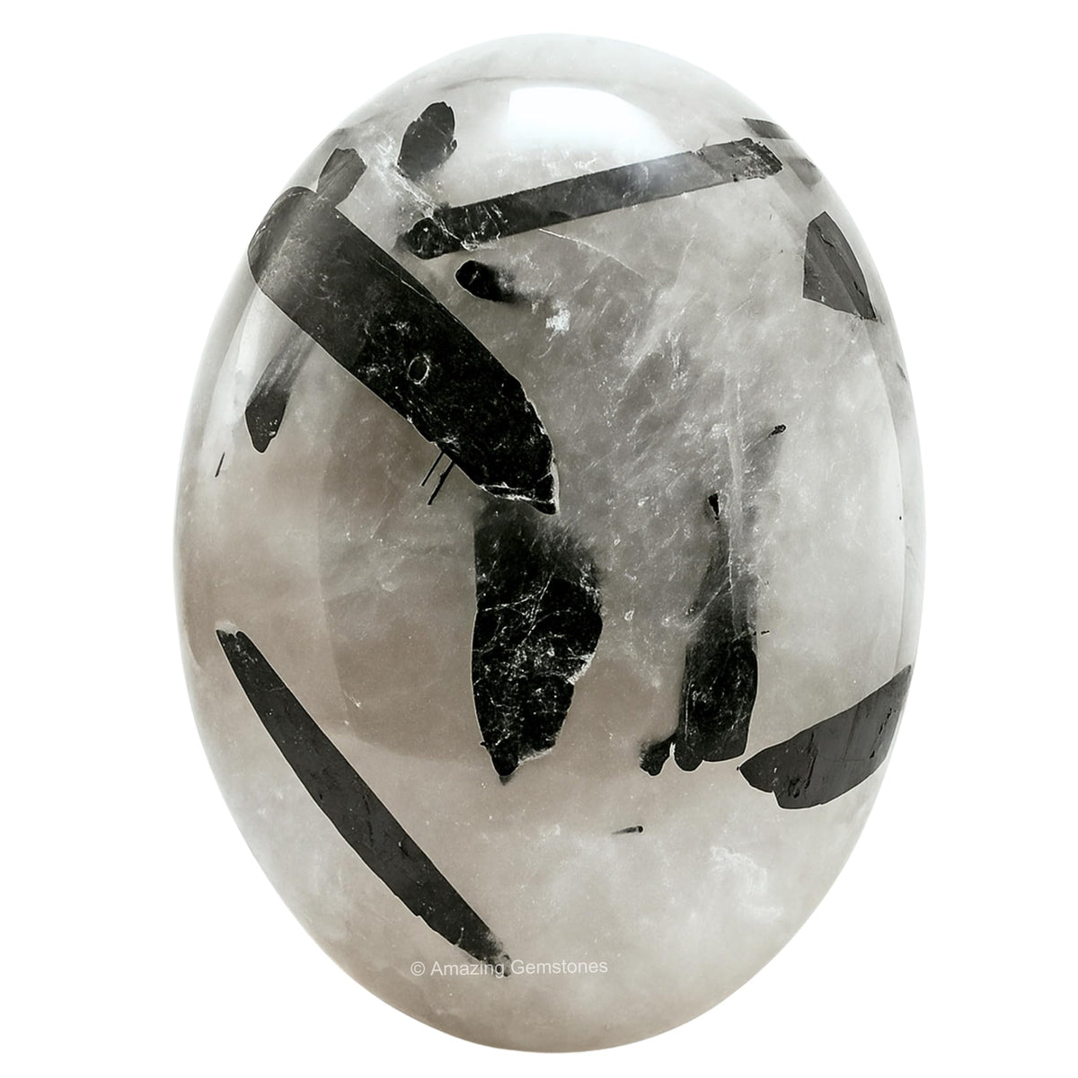 Amazing Gemstone – pierre palmaire quartz noir rutile, parfaite pour la méditation et l ancrage.