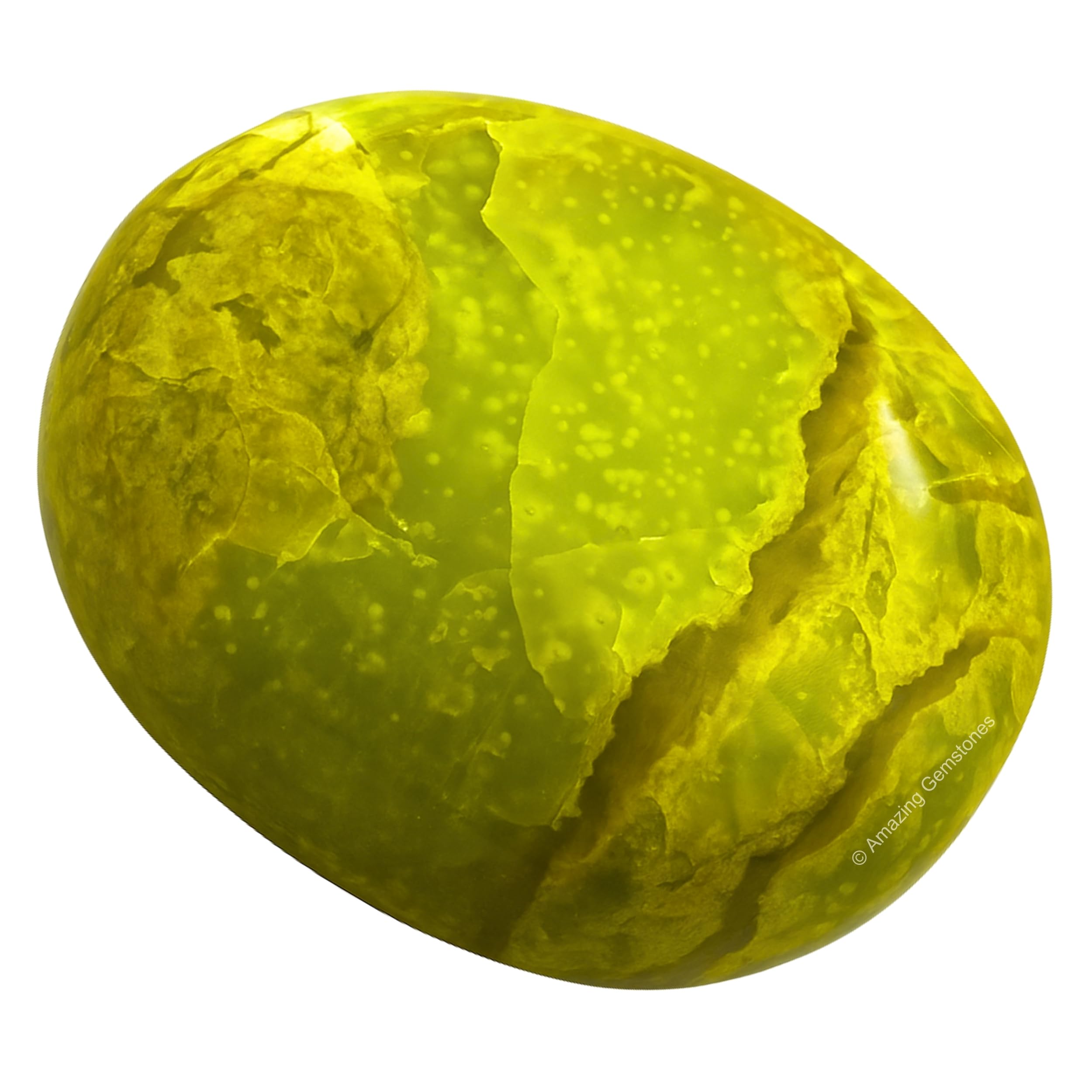 Amazing Gemstone opale verte – pierre paume artisanale, idéale pour le Reiki et la détente.