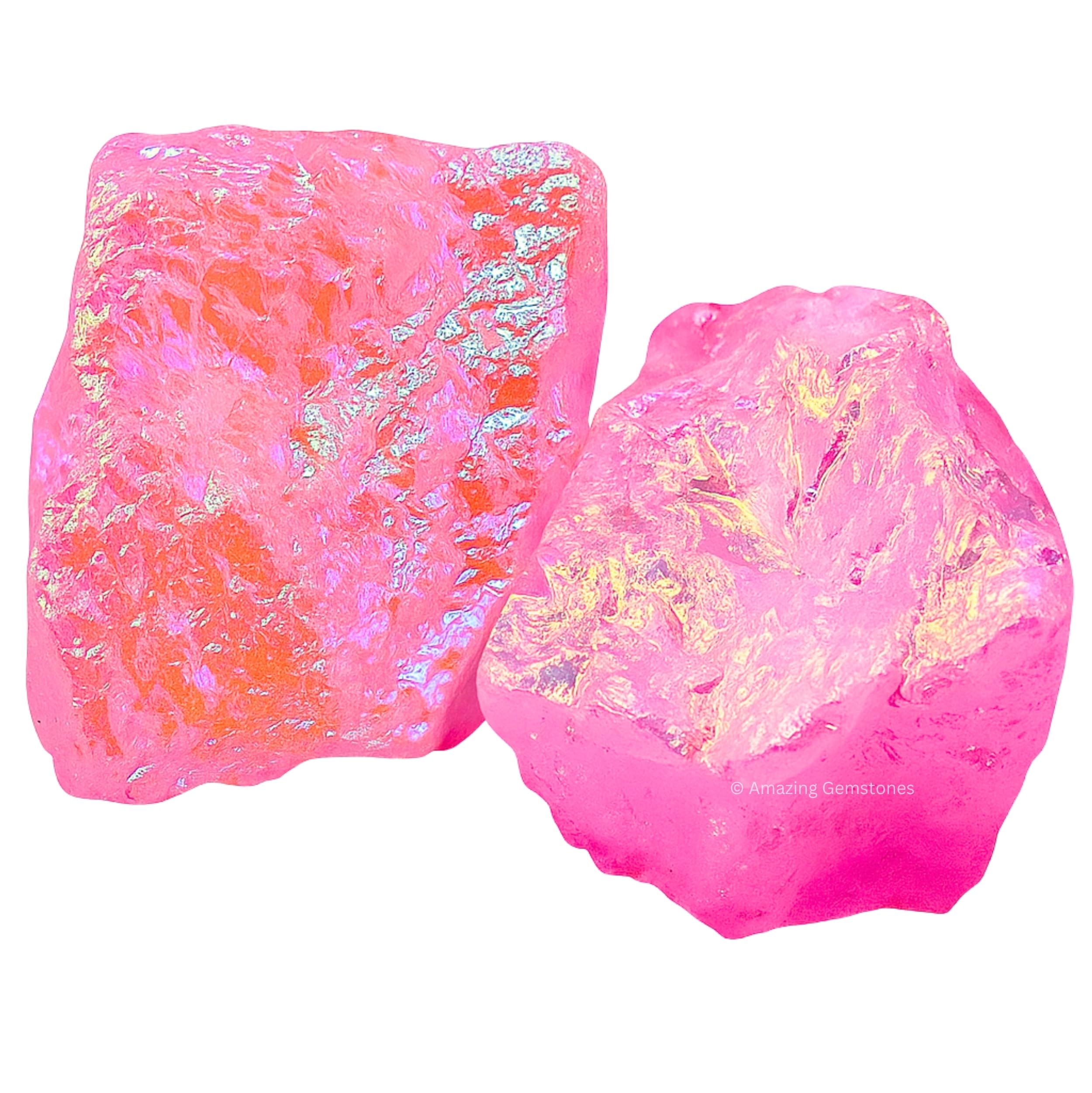 Amazing Gemstone pierres brutes rose aura d’ange, parfaites pour tumbling et bricolage.