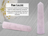 Amazing Gemstone Pink Calcite tour-cristal-pointe aide à purifier l’air et améliorer l’énergie
