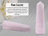 Amazing Gemstone calcite rose – Obélisque rose favorise concentration et protection légère.