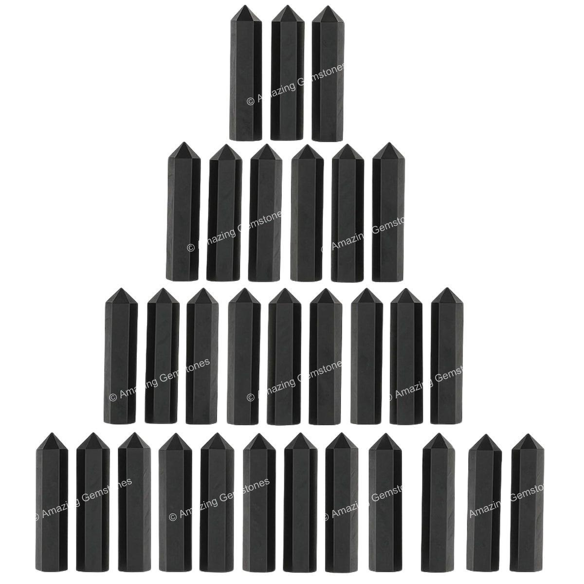 Amazing Gemstone point cristal shungite - parfaite pour grilles de cristaux et projets artisanaux.