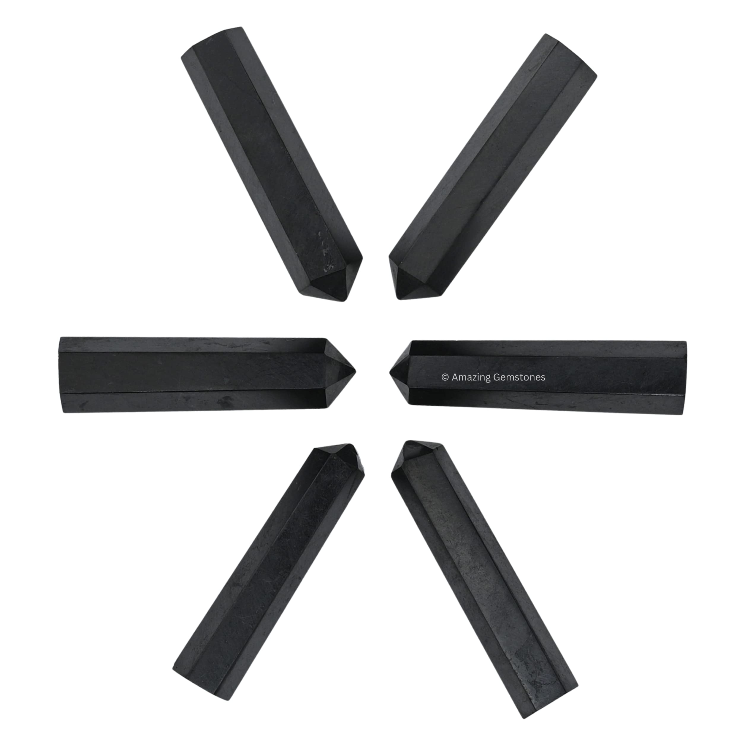 Amazing Gemstone point cristal shungite - taille compacte 1 à 1,5 pouce pour grids.