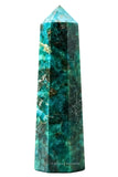 Amazing Gemstone: pointe Chrysocolla-Shattuckite, 2-3 pouces, énergie revitalisante pour votre espace.