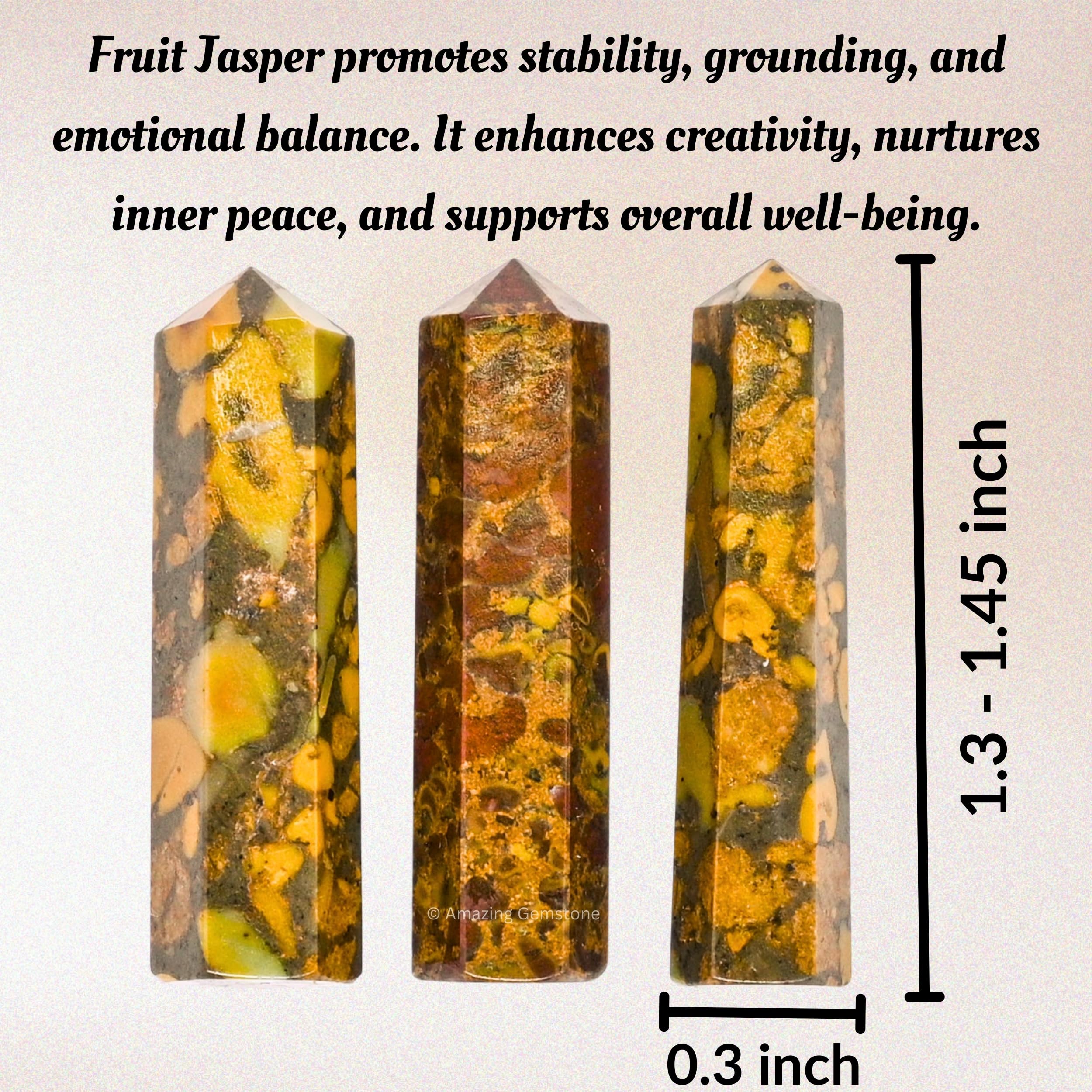 Amazing Gemstone: pointe cristal fruit jaspe, outil pratique pour grilles de pierres et travaux manuels.
