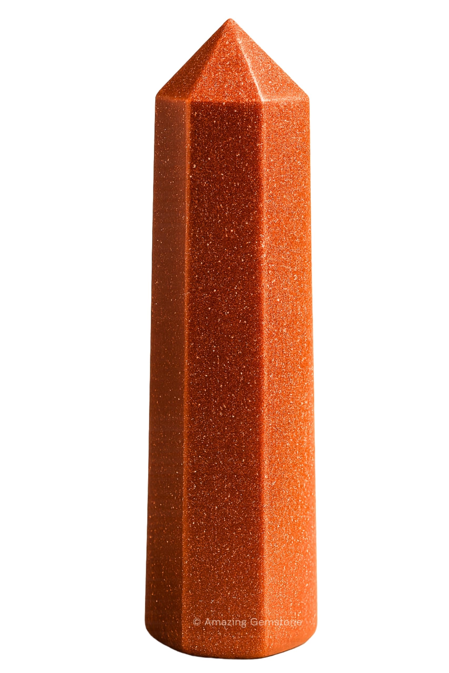 Amazing Gemstone, pointe cristal rouge doré, focalise l'énergie pour dynamiser l'espace.