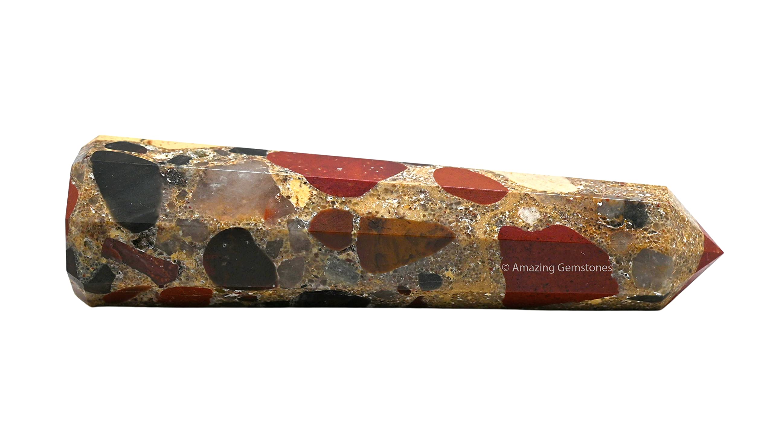 Amazing Gemstone Pointe Cristal Jaspe Tacheté – direction énergétique pour équilibre et concentration.