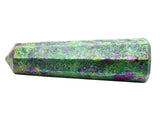 Amazing Gemstone pointe cristal rubis-fuchsite pour focaliser l'énergie et la méditation.