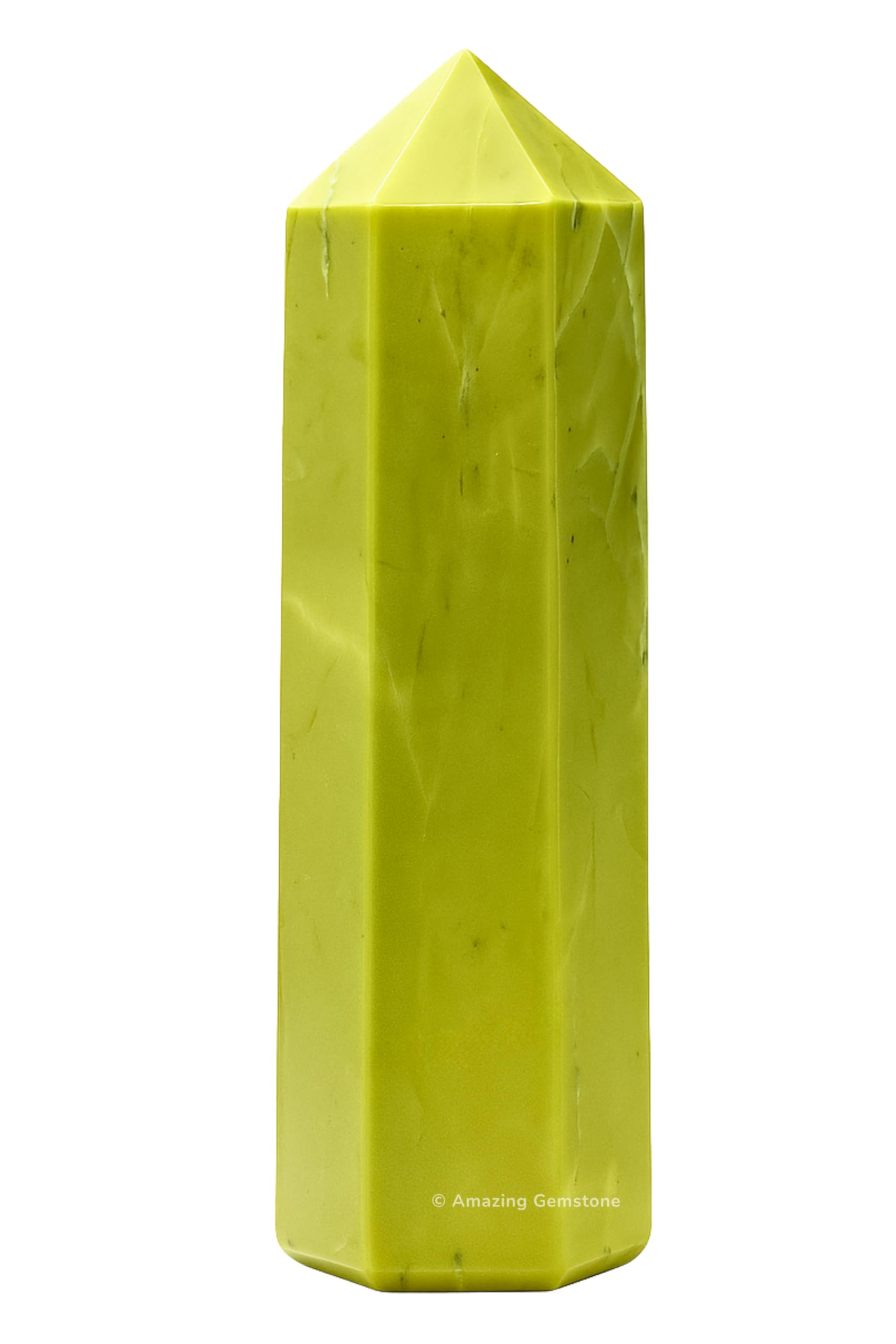 Amazing Gemstone pointe cristal serpentine de 5,5 à 6 pouces, énergie revitalisante pour l'espace.