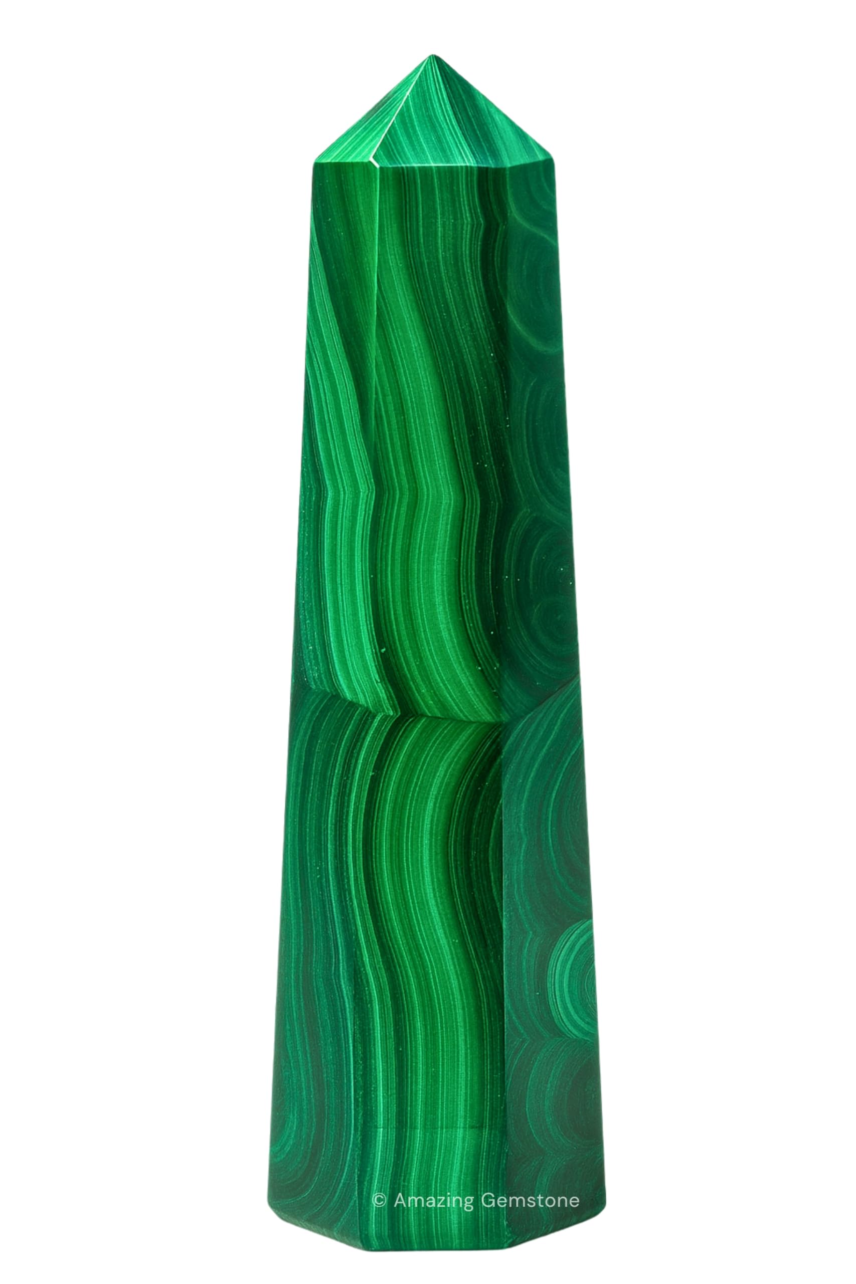 Amazing Gemstone Pointe Malachite 2-3 pouces, energisant et purifiant l'espace.