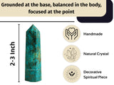 Amazing Gemstone: pointe cristal Chrysocolla-Shattuckite, focalisation d'énergie pour méditation et stress.