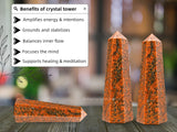 Amazing Gemstone Pose sur table Unakite: présentoir élégant pour méditation et concentration.