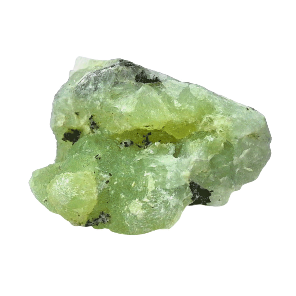 Amazing Gemstone Préhnite brut galet vert, texture naturelle idéale pour polissage artisanal.