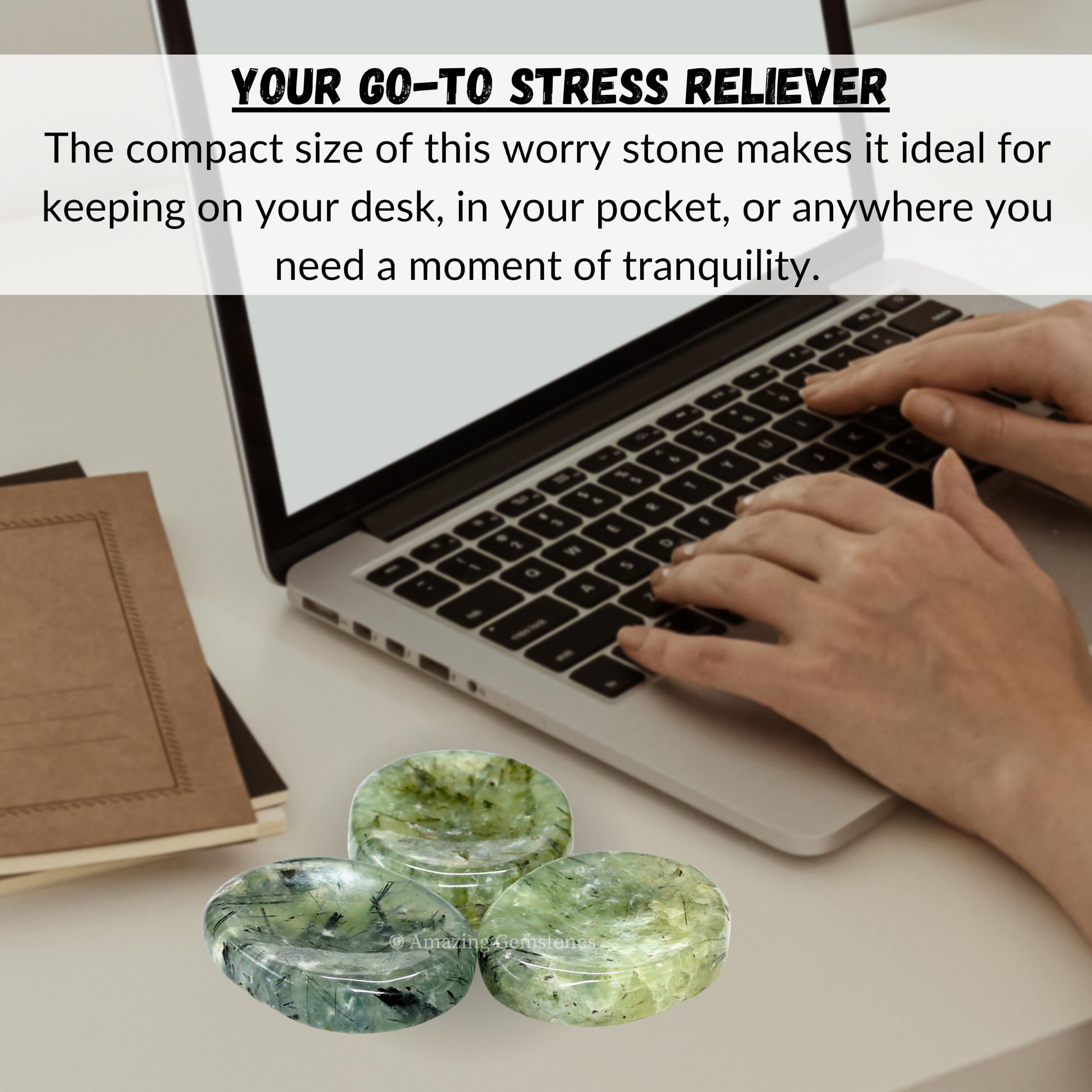 Amazing Gemstone Prehnite relaxation petit objet favorisant détente rapide.