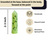 Amazing Gemstone Prehnite tour cristal-méditation: favorise une pratique de méditation plus profonde.