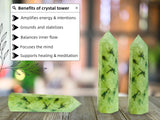 Amazing Gemstone Prehnite tour-protection: contribue à créer un espace protégé et serein.