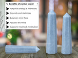 Amazing Gemstone protection cristal bleu calcite celestite: dissipation d énergies négatives possibles.