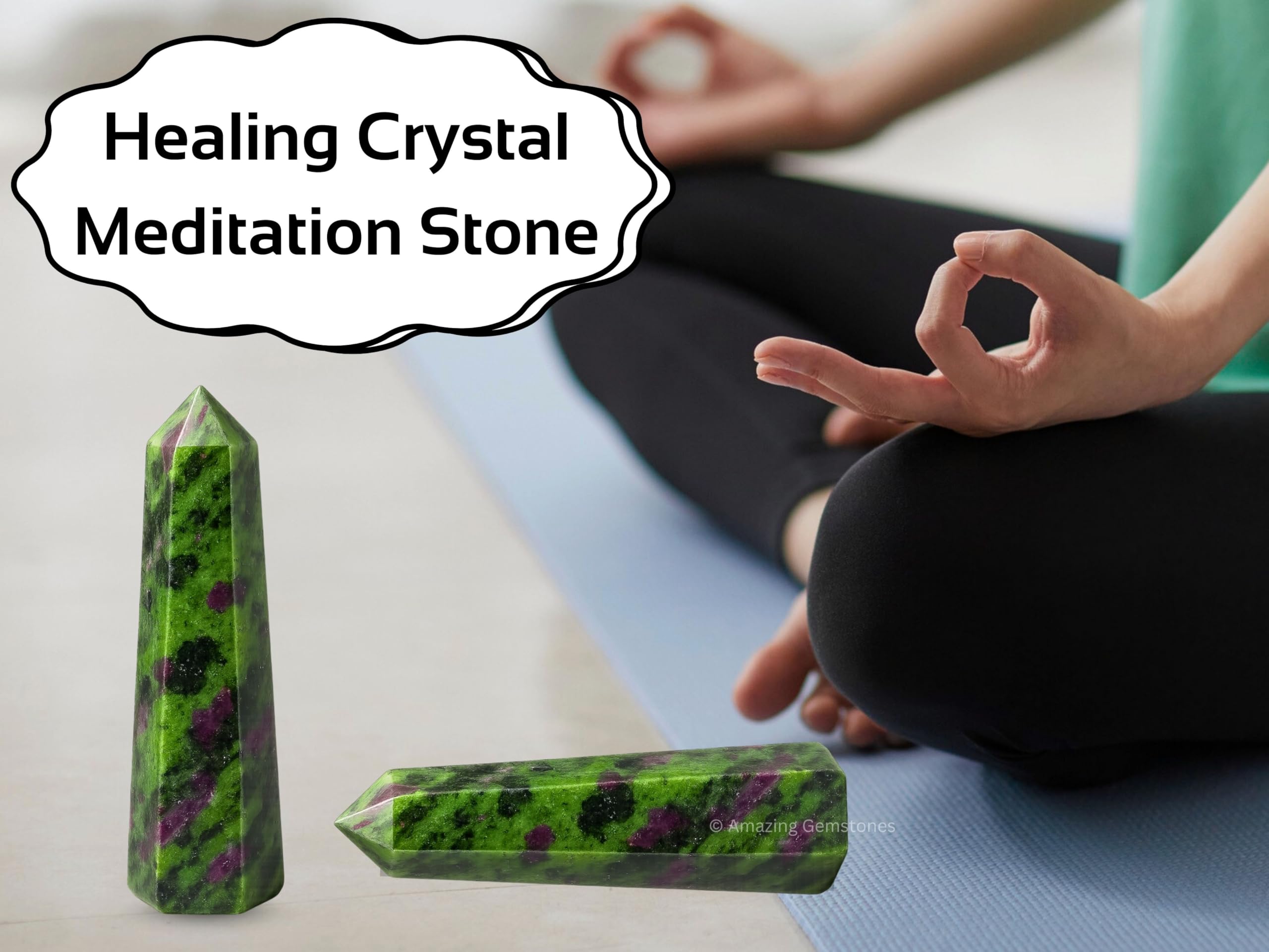 Amazing Gemstone protection harmonie rubis-fuchsite pour équilibre et protection d'espace.