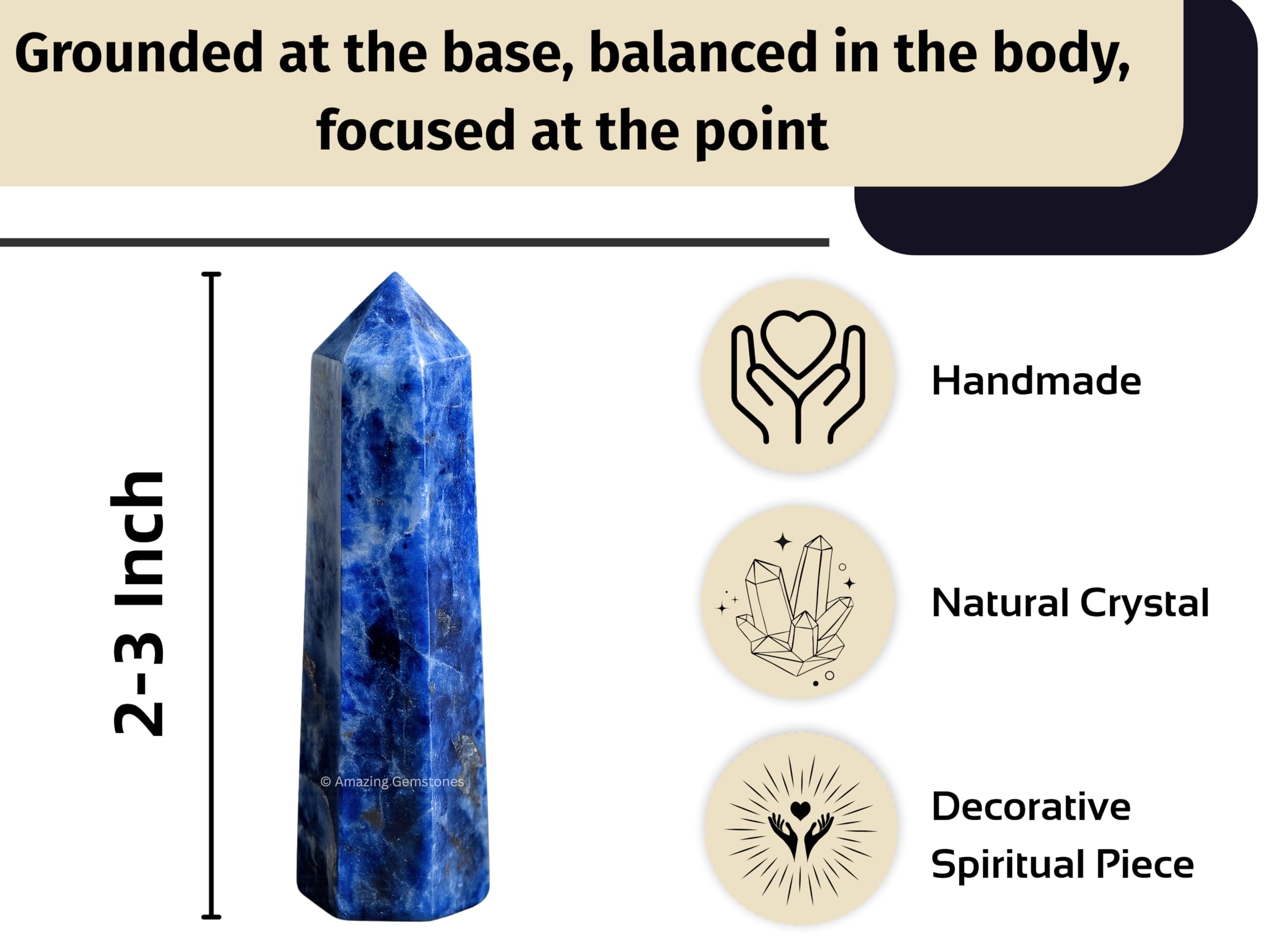 Amazing Gemstone Sodalite Purificateur-air cristal: améliore l'air et les énergies ambiantes.