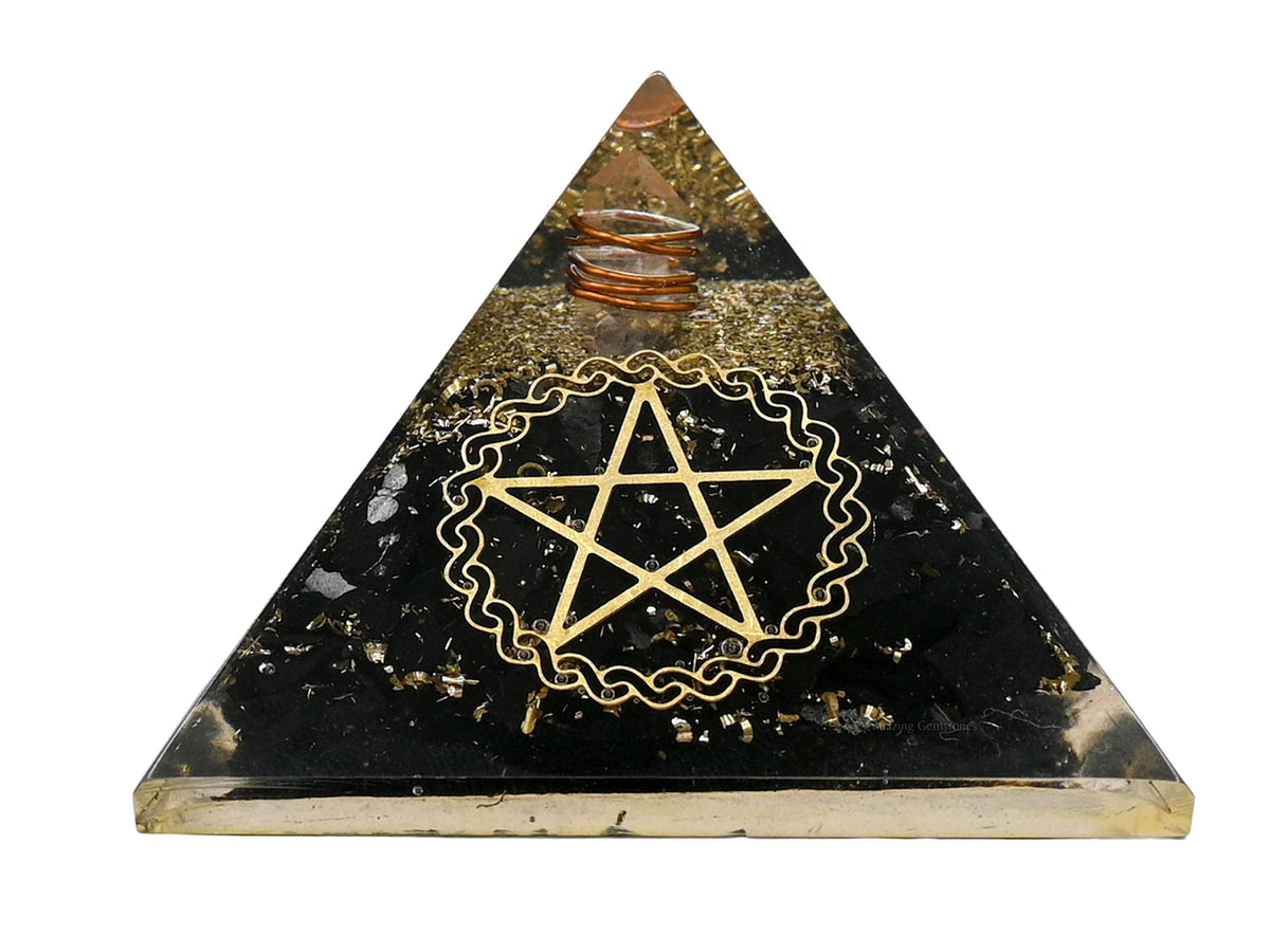 Amazing Gemstone pyramide orgone face: méditation et concentration