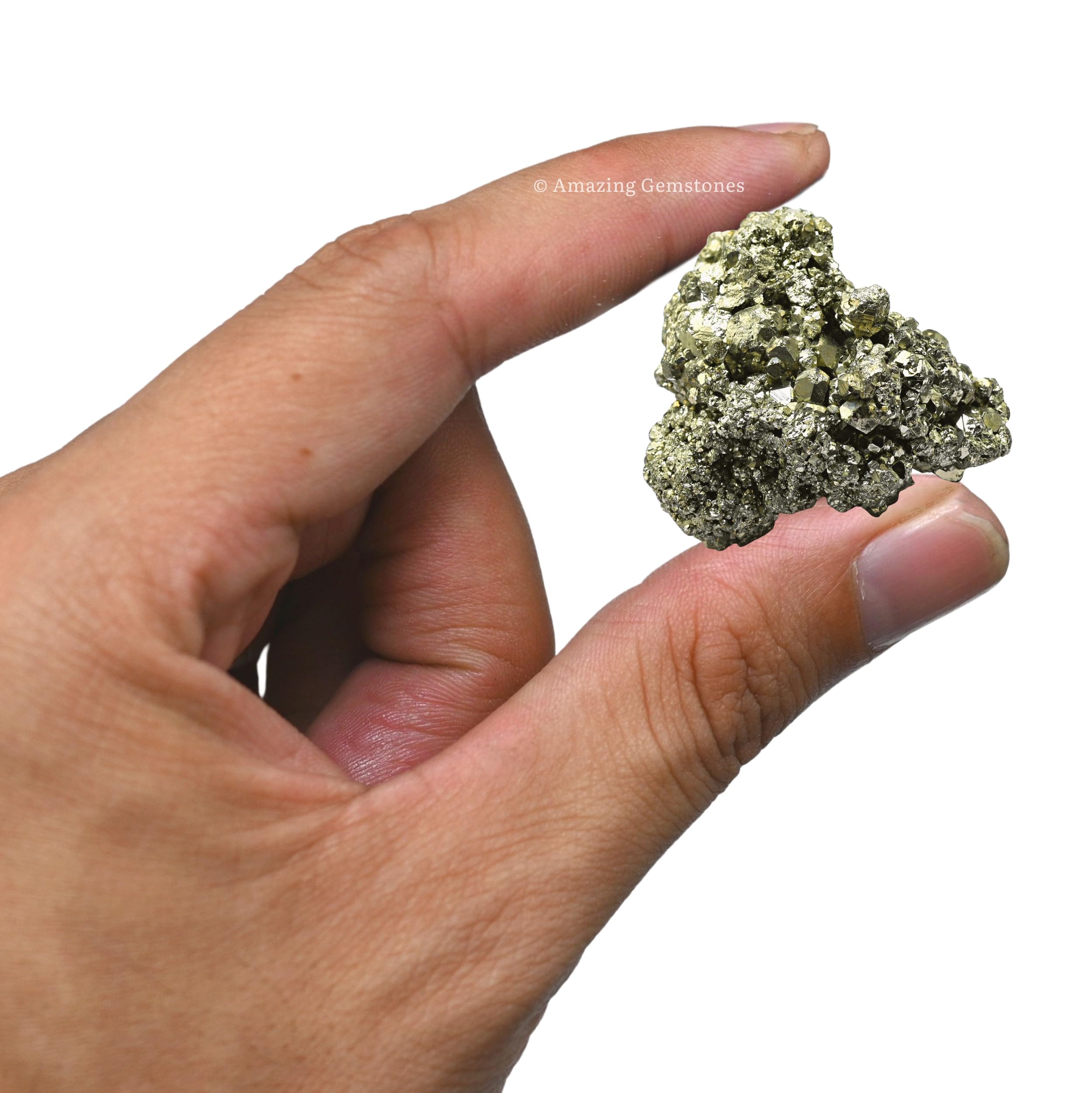 Amazing Gemstone pyrite brute – lueur naturelle en lumière