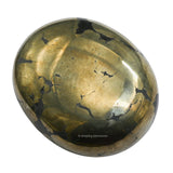 Amazing Gemstone Pyrite - pierre-paume-detail, toucher agréable et concentration renforcée.