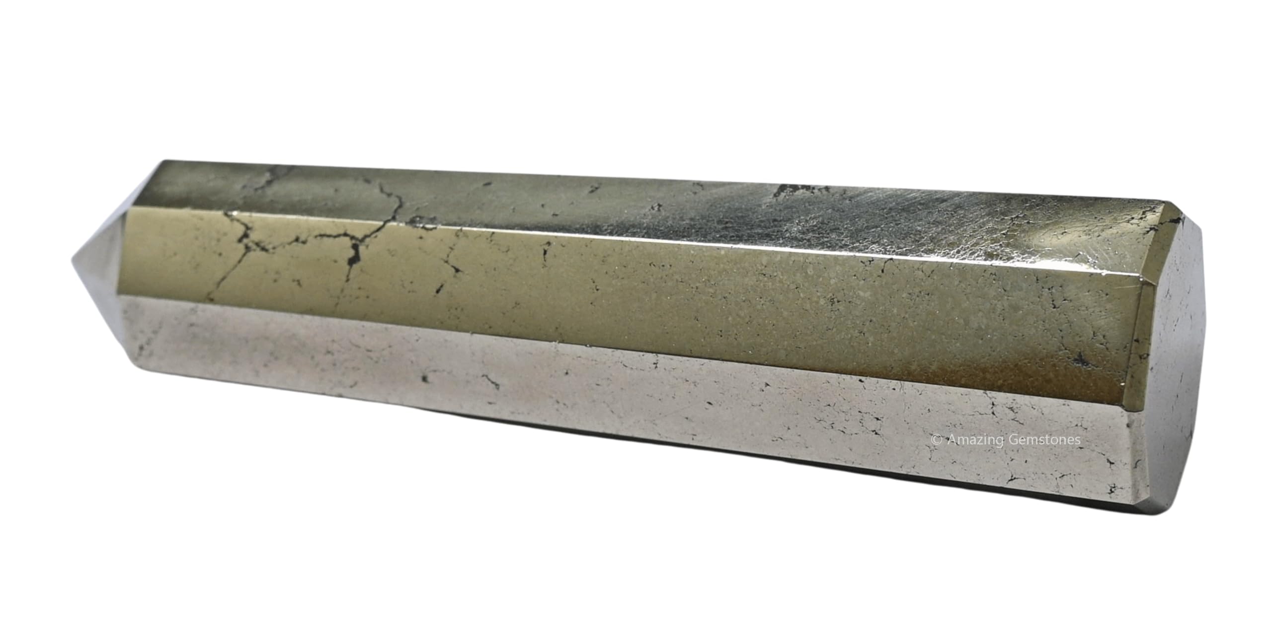 Amazing Gemstone Pyrite – Pointe cristal méditation, focalisation énergétique pour calme intérieur
