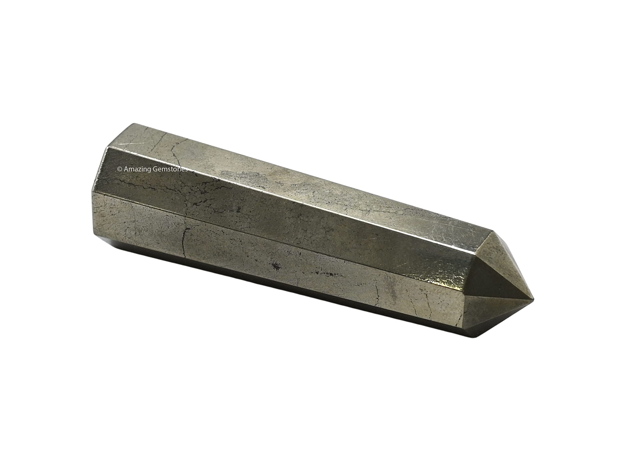 Amazing Gemstone Pyrite – Pointe cristal Reiki, énergie ciblée pour méditation et concentration
