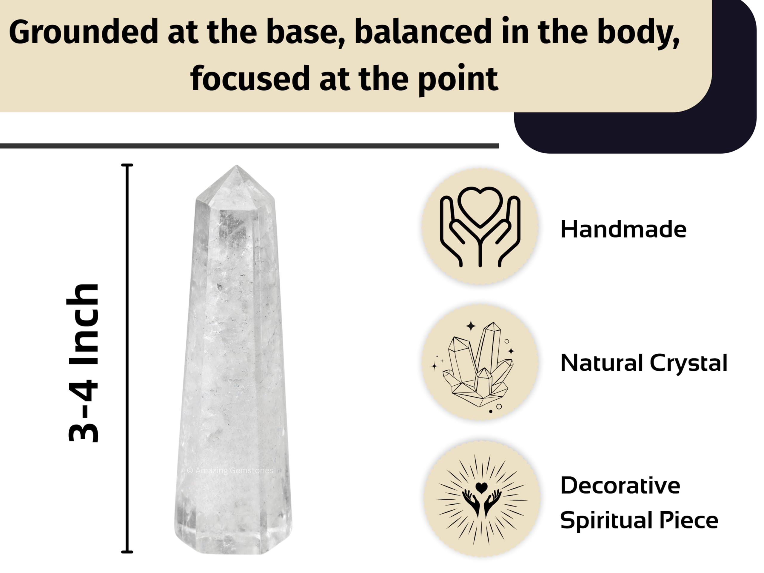 Amazing Gemstone Meditation quartz clair – compagnon pour méditation et détente.