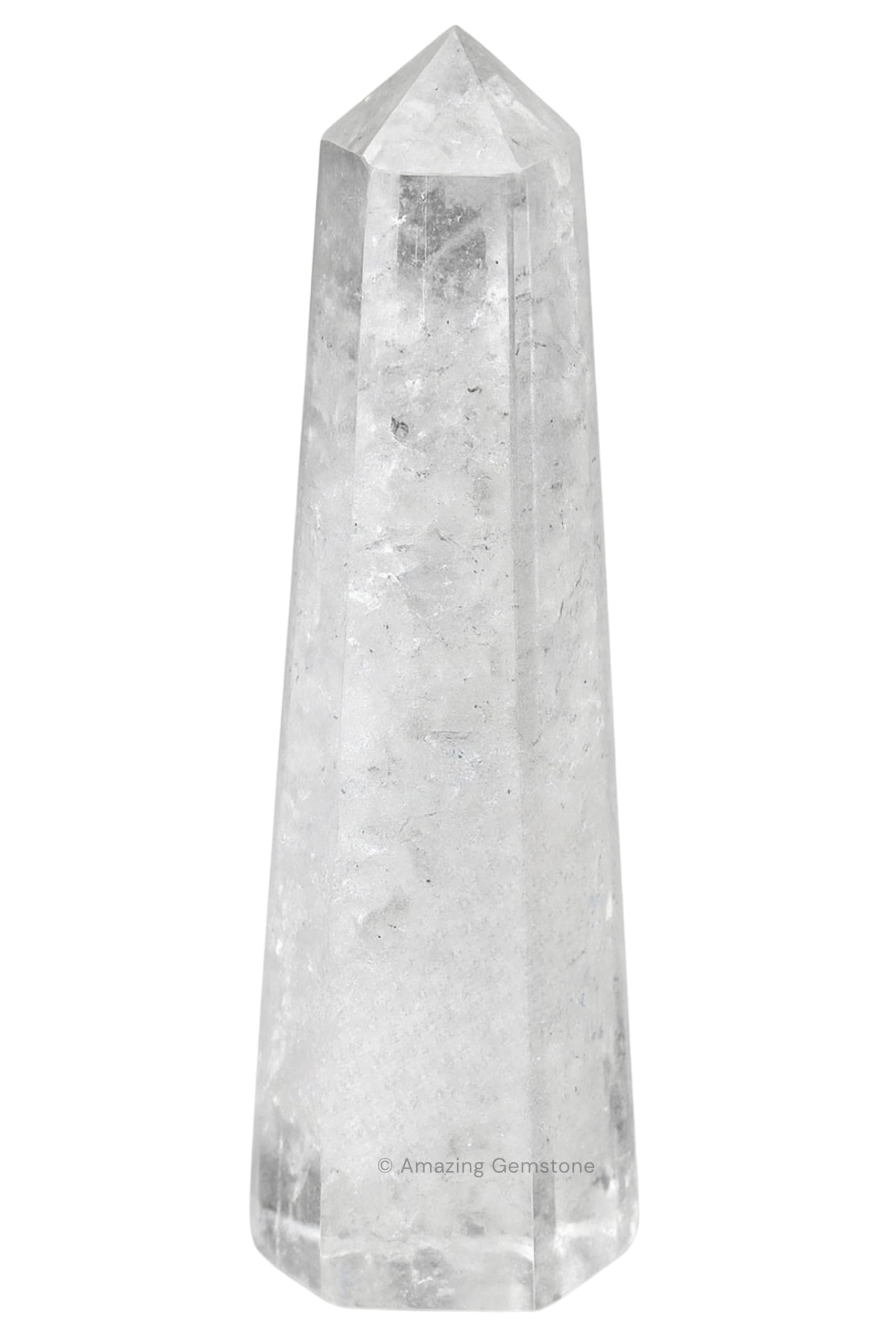 Amazing Gemstone tour quartz clair – profil 3-4 pouces, purifie l’énergie et recharge l’espace.