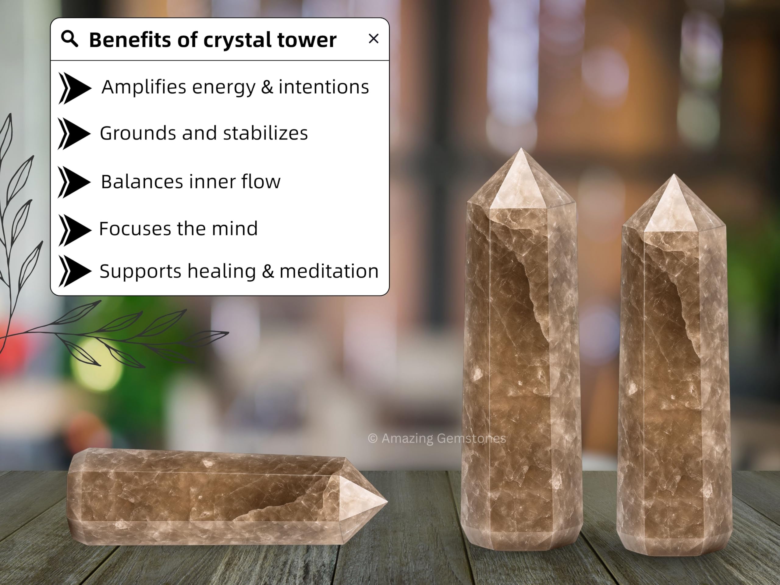 Amazing Gemstone quartz fumé tour - apporte une touche élégante tout en supportant l'harmonie.