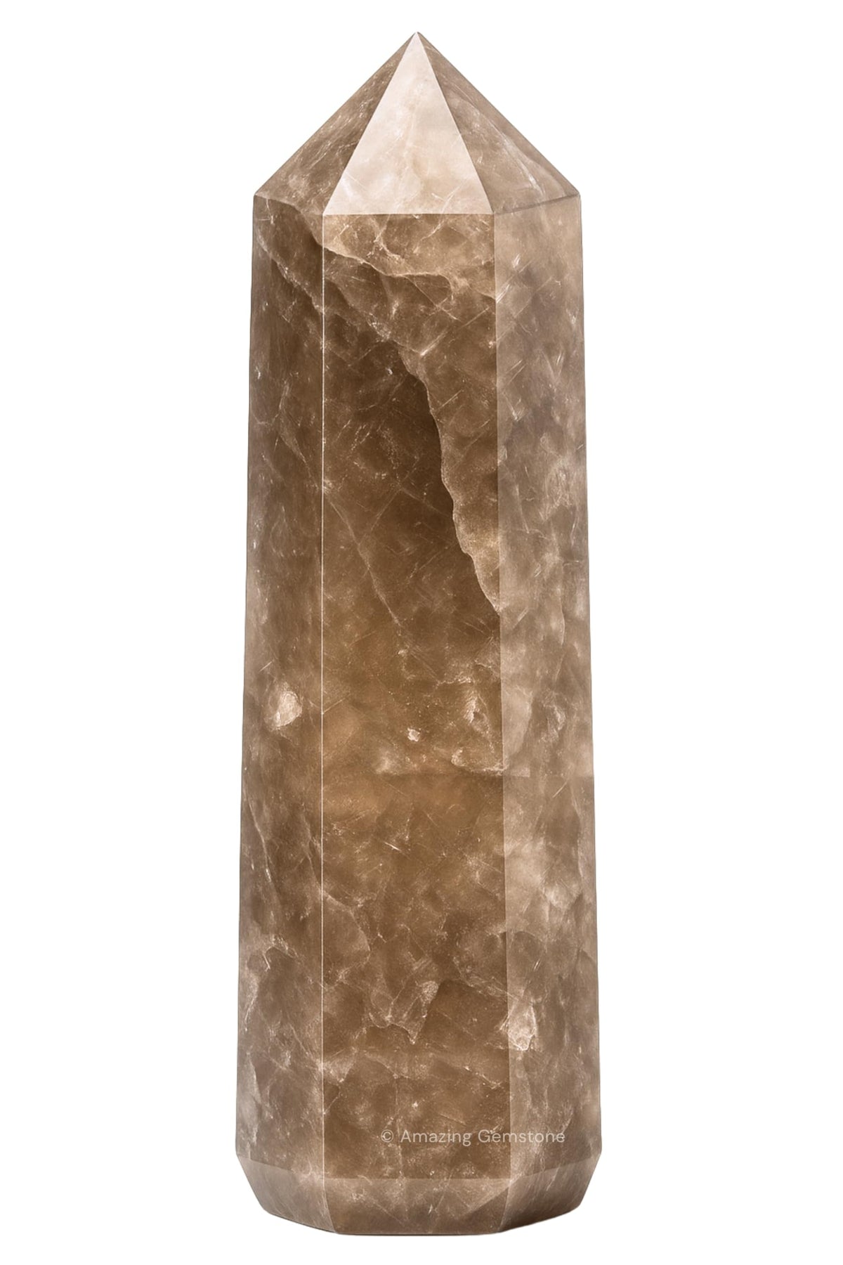 Amazing Gemstone quartz fumé tour - pointe idéale pour méditation et grille de cristaux.
