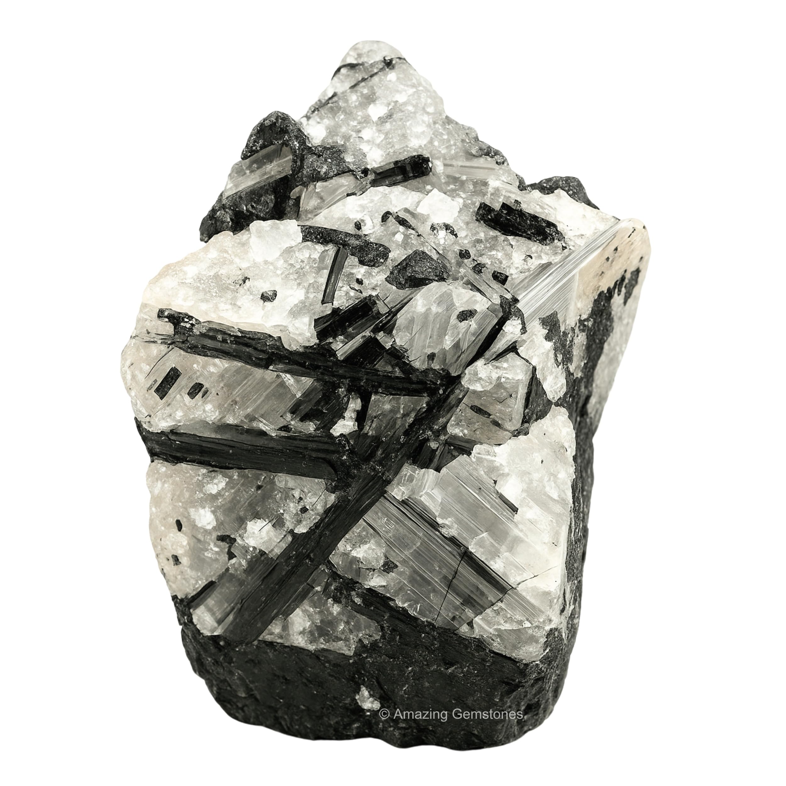 Marque Amazing Gemstone – pierre brute noire rutile pour équilibre émotionnel et calme.