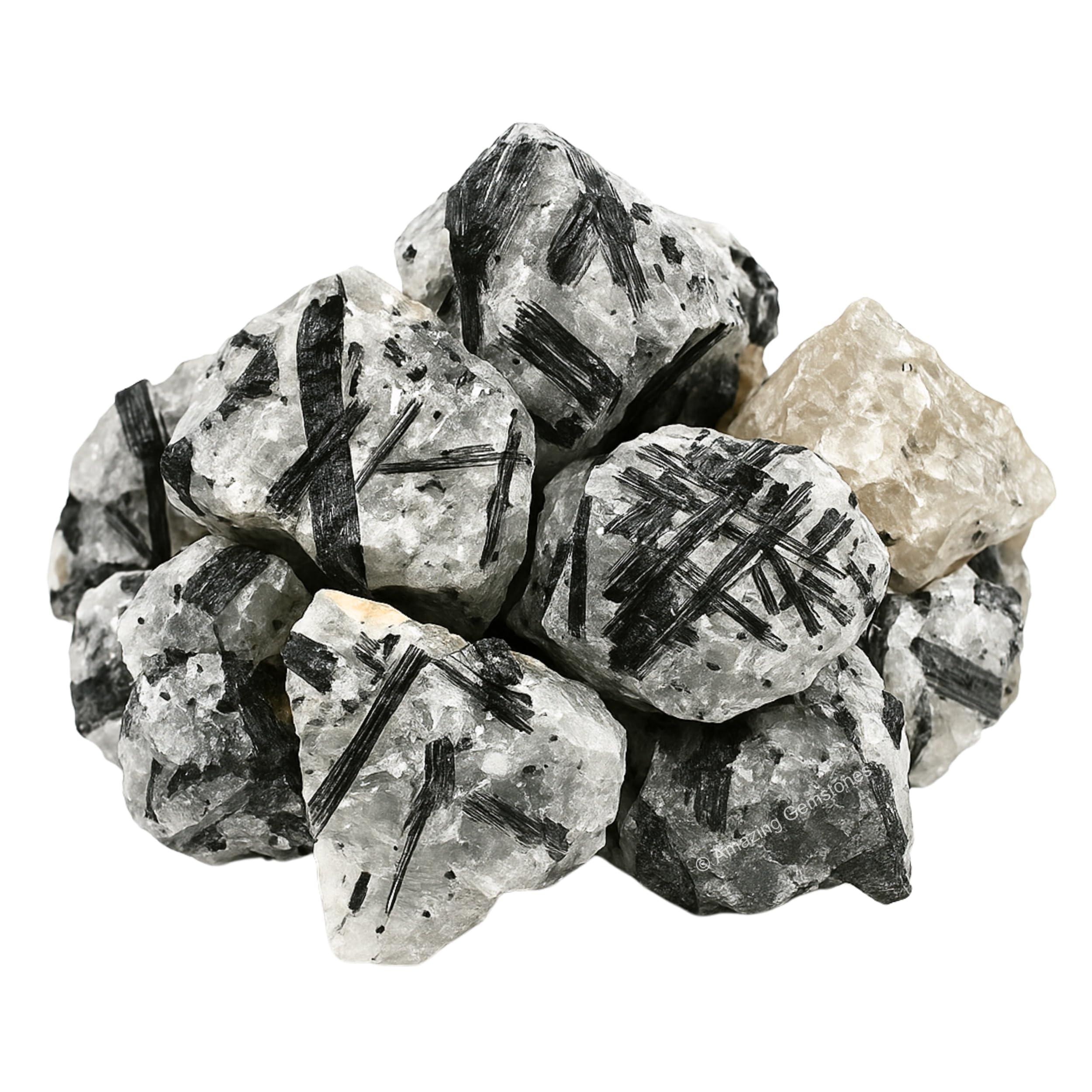 Marque Amazing Gemstone – quartz noir rutilé brut, éclats scintillants pour rituel relaxant.