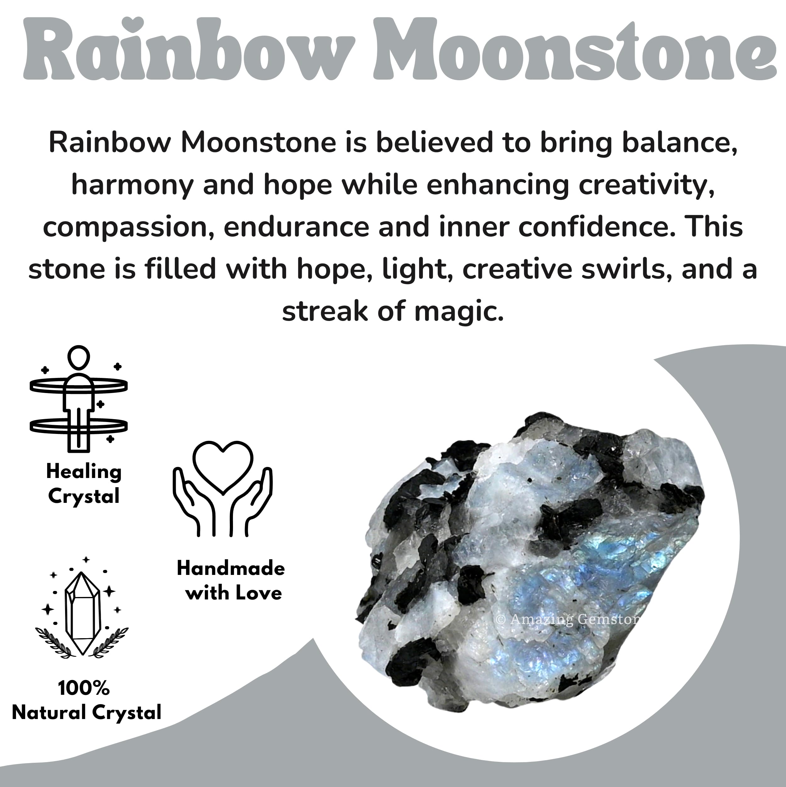 Rainbow Moonstone: texture naturelle pour créations manuelles.