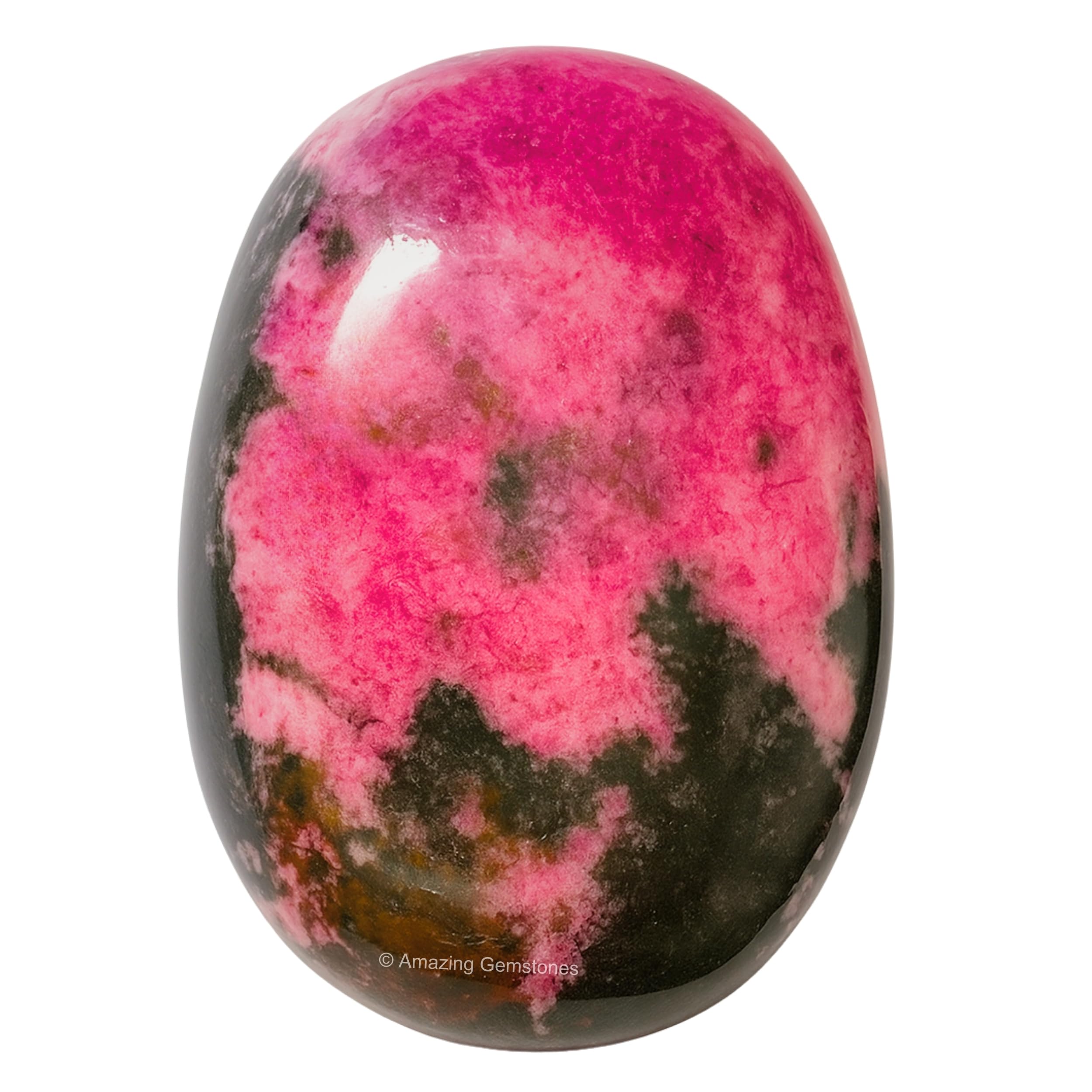 Amazing Gemstone Rhodonite – pierre-paume, idéale pour méditation et équilibre des chakras.