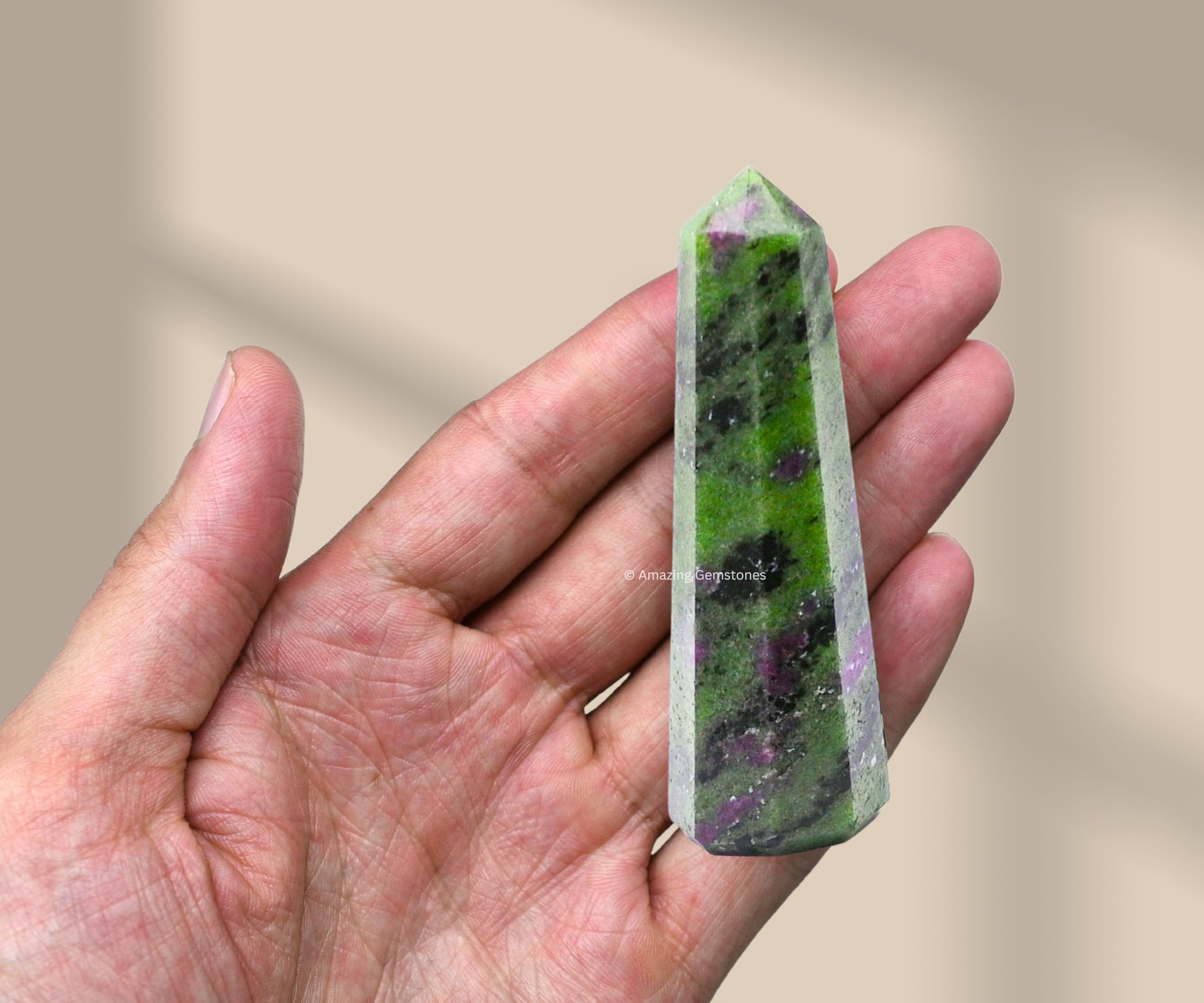 Amazing Gemstone Ruby Zoisite – grille cristalline: centre d’harmonie pour méditation et intention.