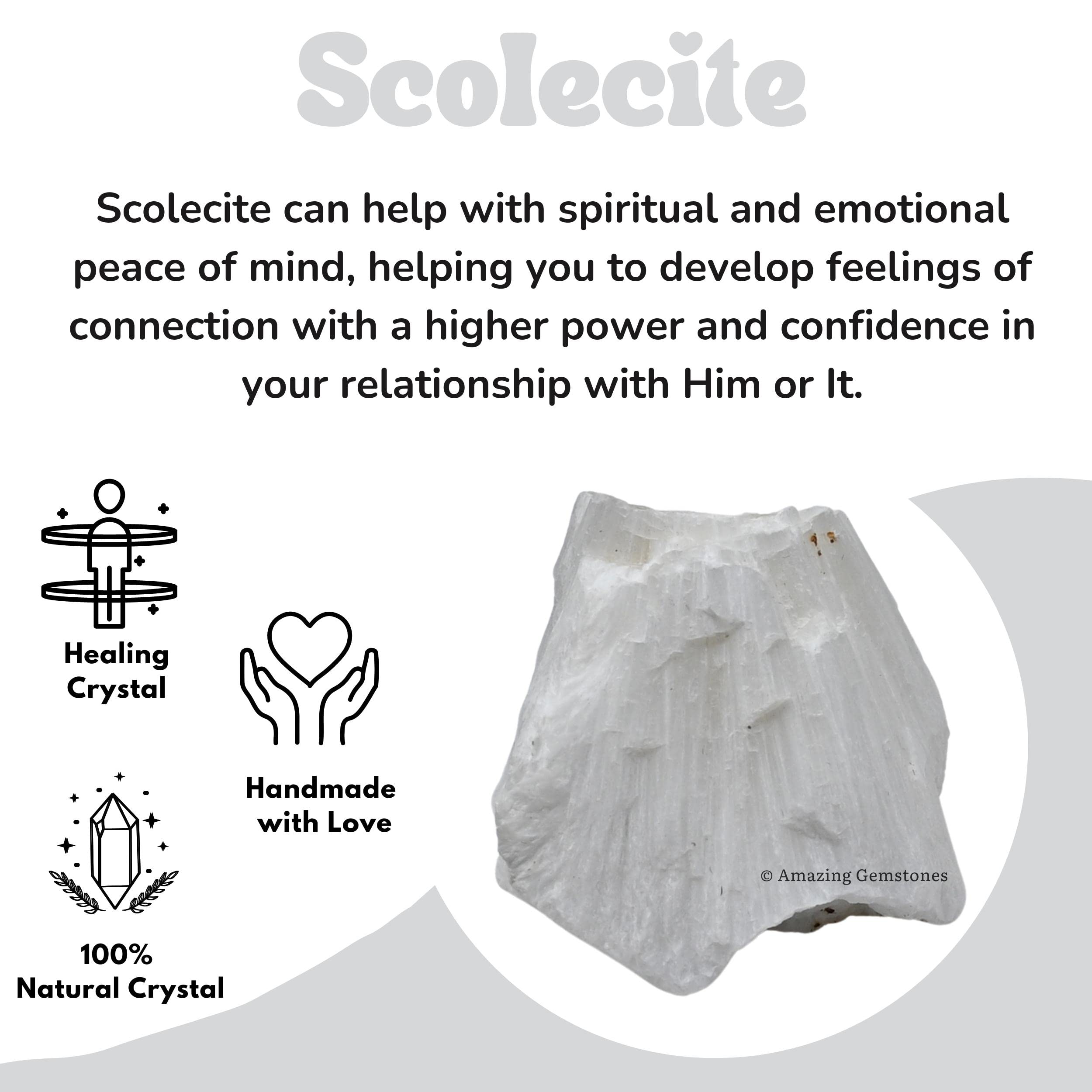 Certificat d'authenticité livré avec Amazing Gemstone scolecite brute, emballage soigné pour cadeau.