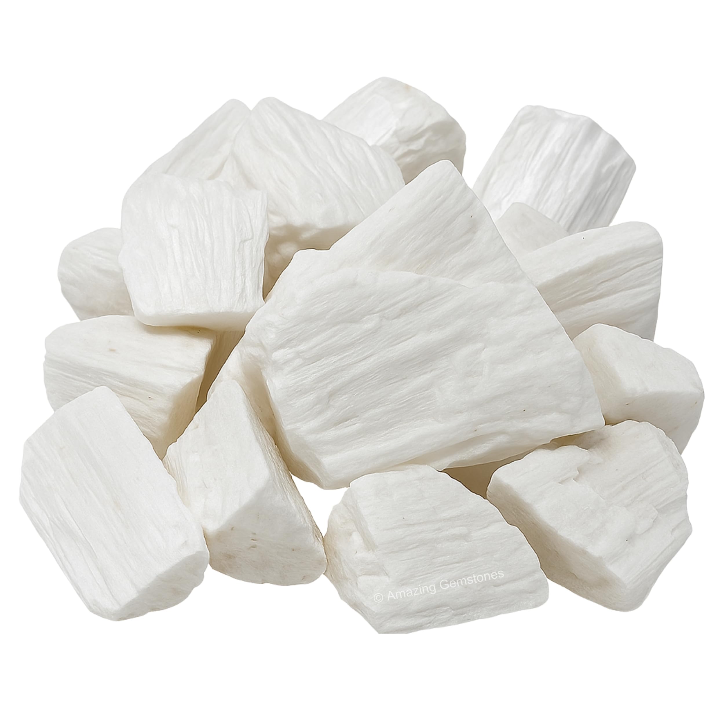 Sachet velours contenant la scolecite brute d'Amazing Gemstone, prête à offrir ou à débuter une pratique.