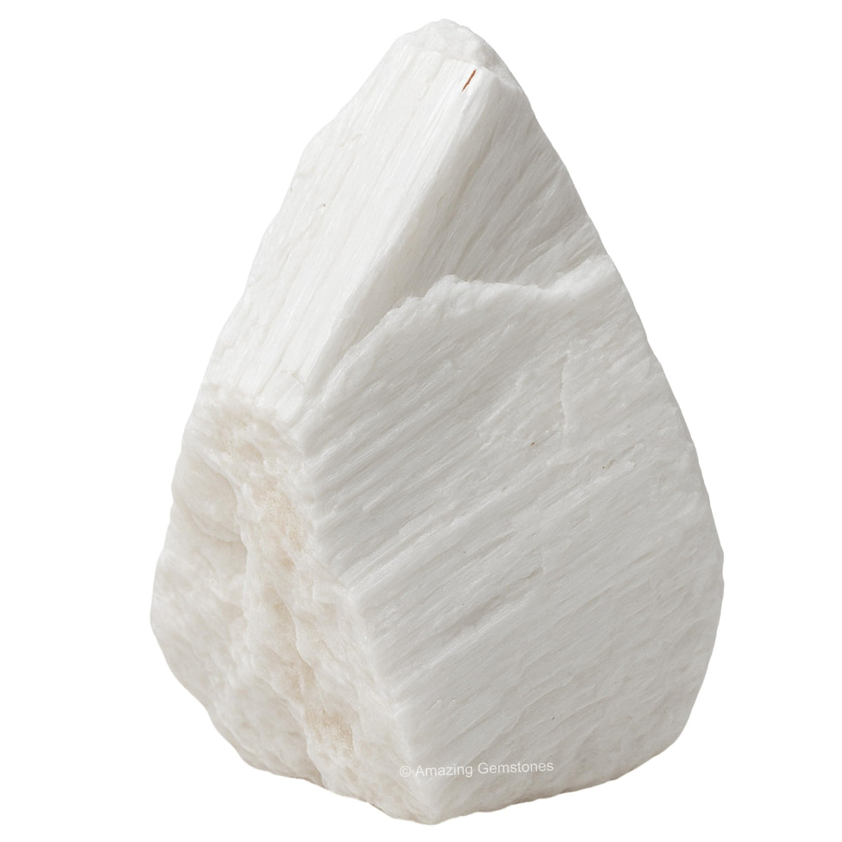 Pierre scolecite brute d'Amazing Gemstone prête au polissage et à la méditation.