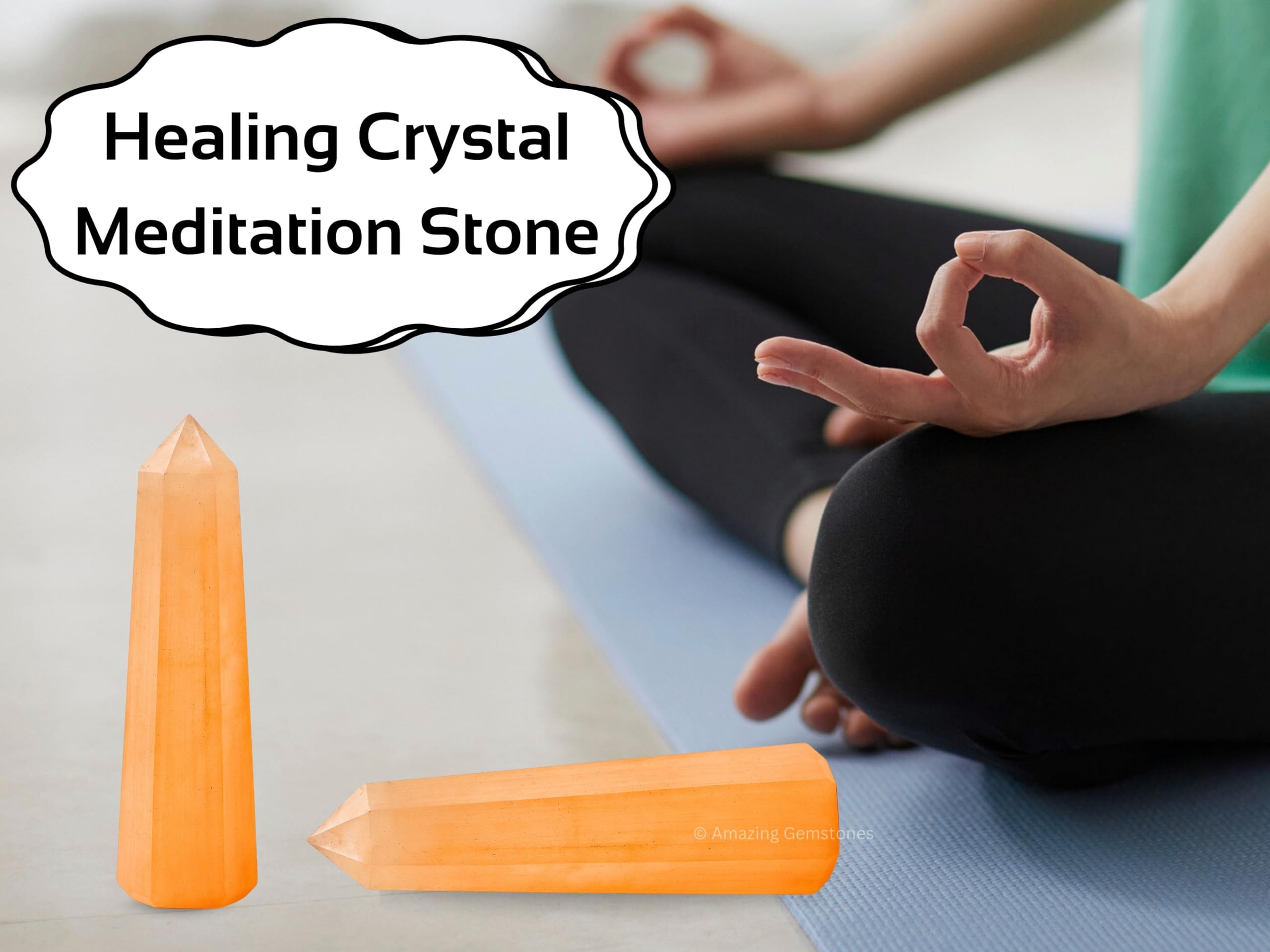 Amazing Gemstone Sélénite Orange – Purificateur d'espace pour une ambiance plus calme.