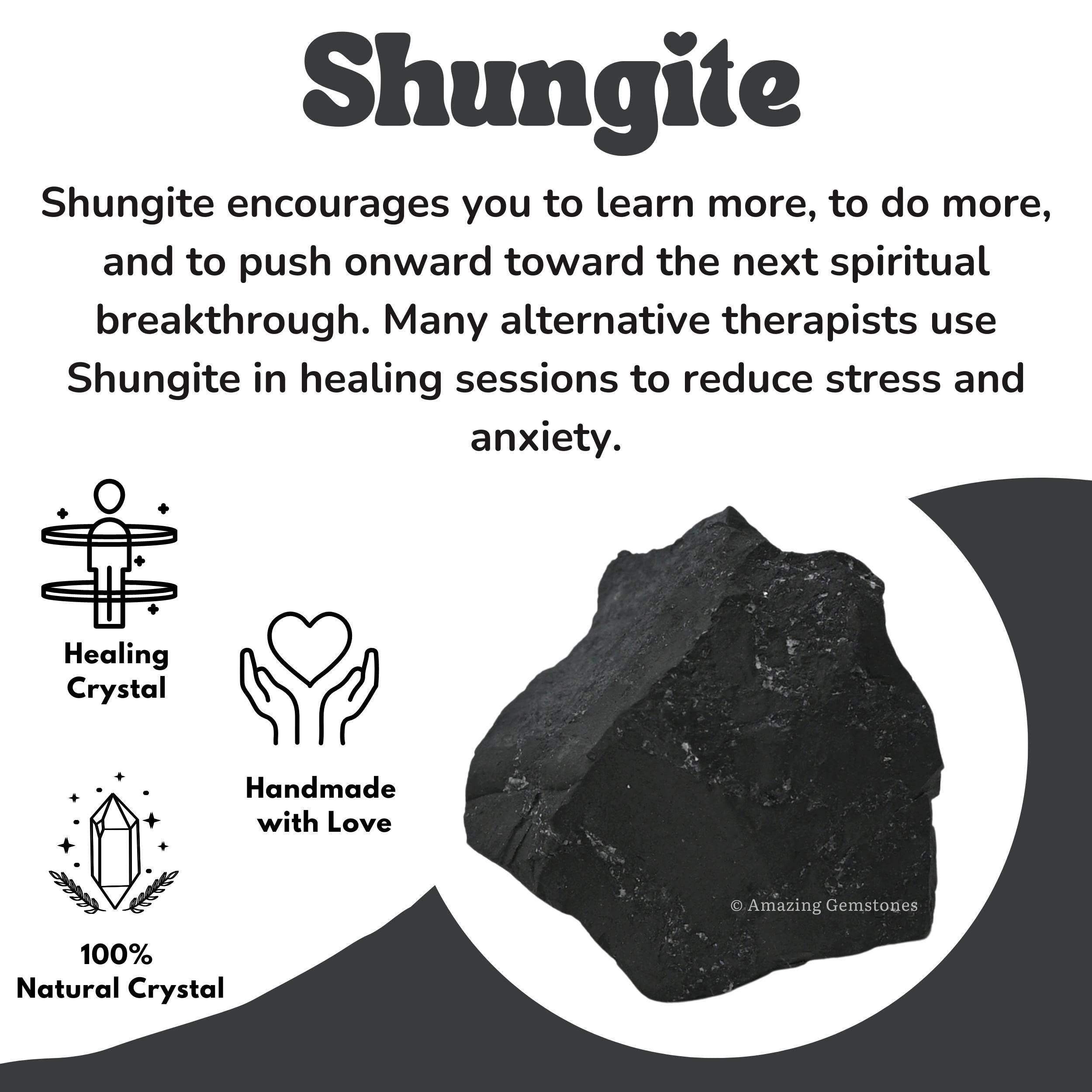 Amazing Gemstone Shungite – parfait pour projets de bricolage et créations uniques.